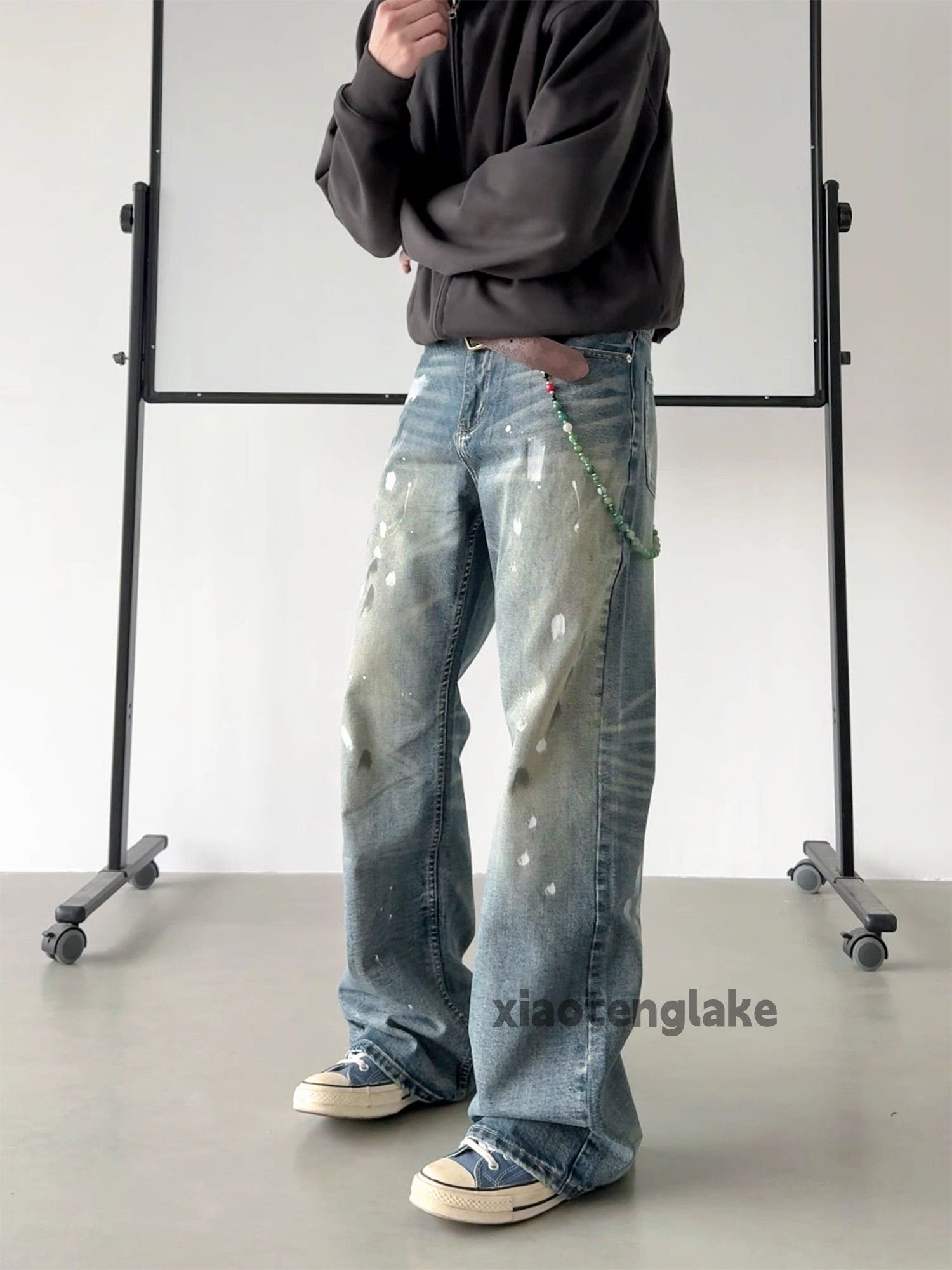 Jean × Vintage Washed faded cleanfit paint rusty stain baggy jeans Size US 30 / EU 46 - 7 Thumbnail