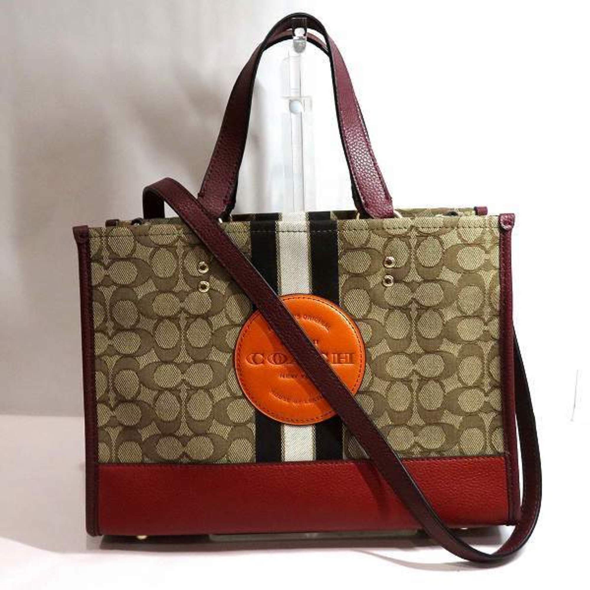 image of Coach Signature Dempsey Carryall 4113 Bag Handbag Shoulder Ladies in Brown, Women's