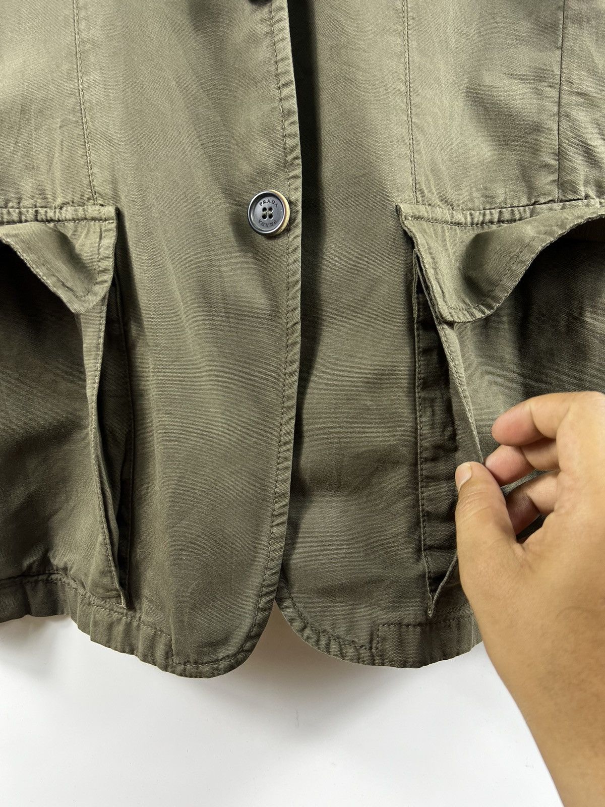 Prada ⚡️VTG PRADA MIDWEIGHT COTTON DUCK CANVAS BLAZER JACKET - 48 Size US M / EU 48-50 / 2 - 4 Thumbnail