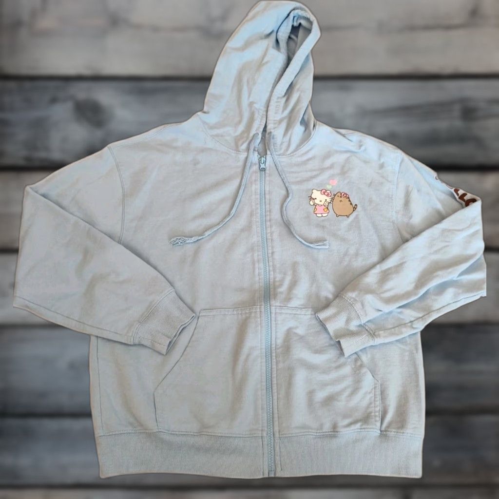 Vintage Hello Kitty x Pusheen Sanrio Full Zip Hoodie Women’s Size M Light Blue Size M / US 6-8 / IT 42-44 - 1 Thumbnail