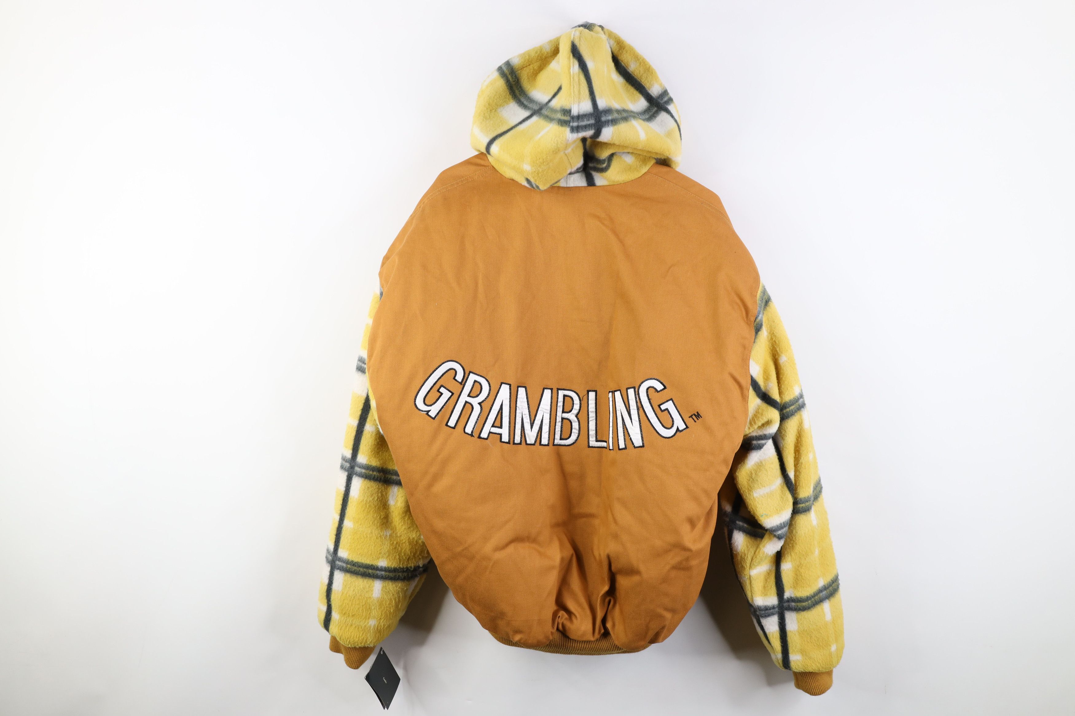 Vintage Deadstock Vintage 90s University Hooded Canvas Bomber Jacket Size US L / EU 52-54 / 3 - 11 Thumbnail