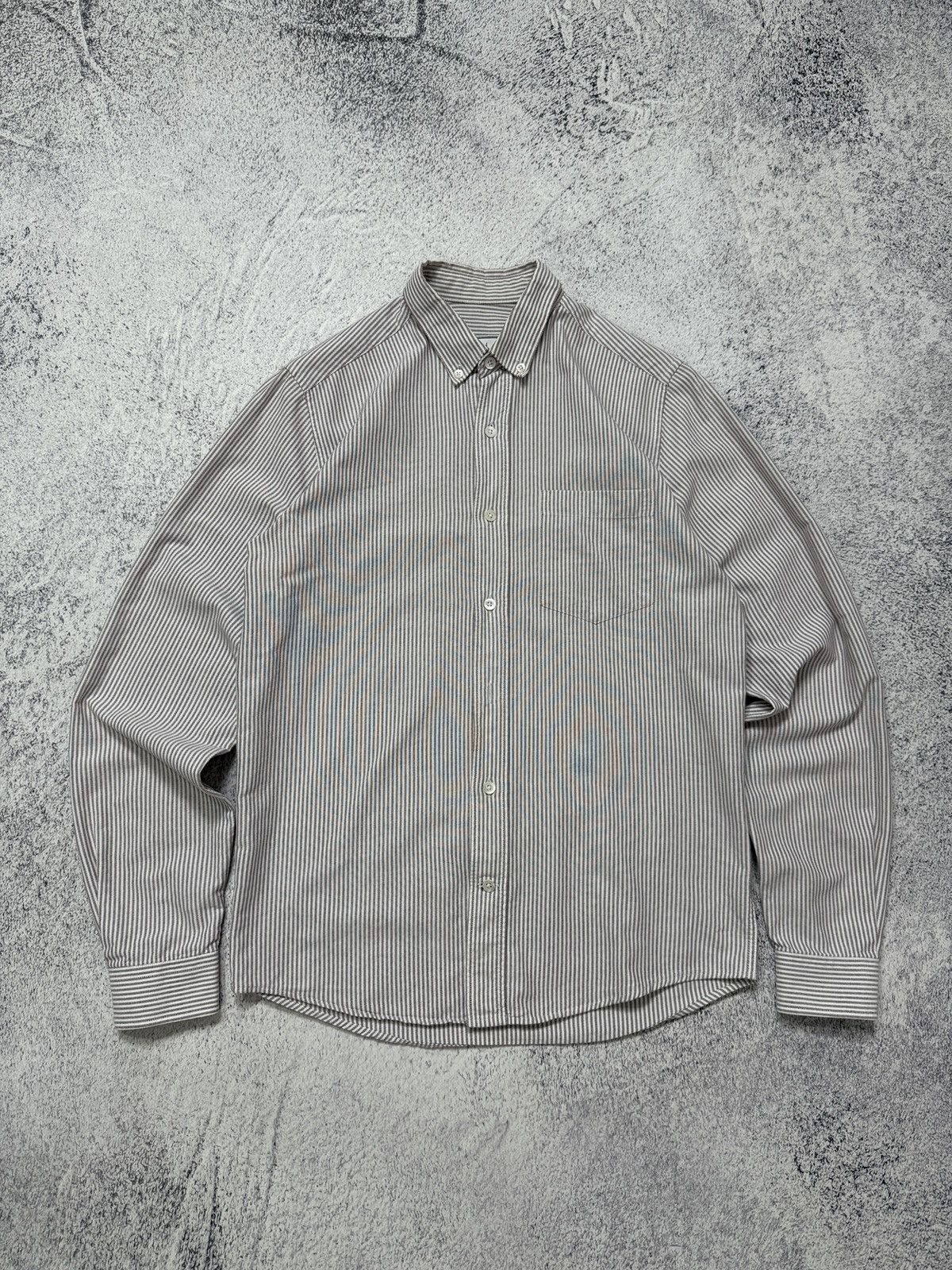 AMI AMI Alexandre Mattiussi Striped Button Up Longsleeve Shirt Size US S / EU 44-46 / 1 - 2 Thumbnail