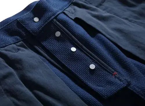 Japanese Brand 21SS Indigo Union Japan Blue Dyed Sashiko Kendo Cargo Pants Size US 32 / EU 48 - 2 Thumbnail