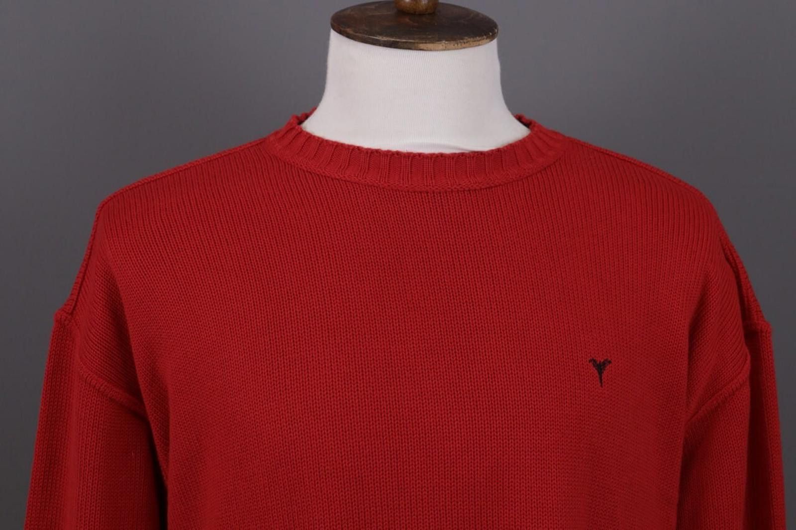 Carlo Colucci Carlo Colucci Red Crew Neck Knit Sweater Size 56 Size US M / EU 48-50 / 2 - 2 Thumbnail