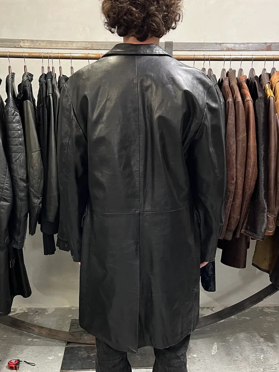 Gianfranco Ferre 2000s Gianfranco Ferré Black Matrix Long Trench Leather Jacket Size US L / EU 52-54 / 3 - 3 Thumbnail