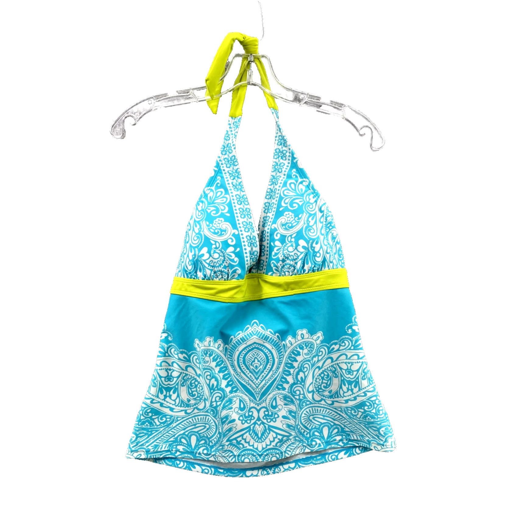 Athleta Athleta Halter Tankini Top Women Small Blue Banded Bikini Swim Y2k Casual Summer Size S / US 4 / IT 40 - 2 Thumbnail