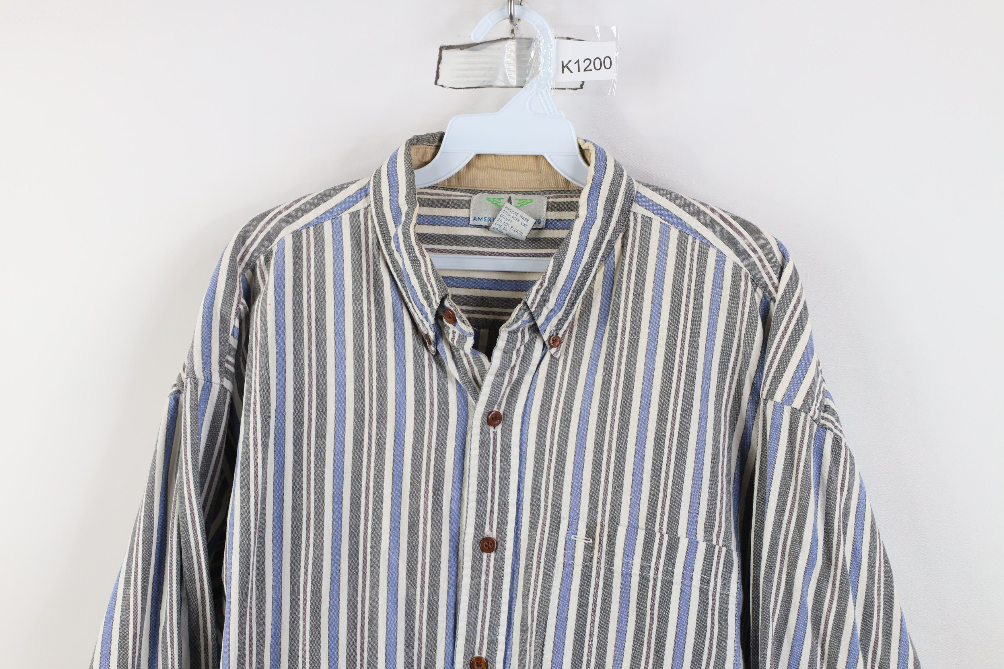 Vintage Vintage 90s Streetwear Block Collared Button Down Shirt Size US XL / EU 56 / 4 - 2 Thumbnail