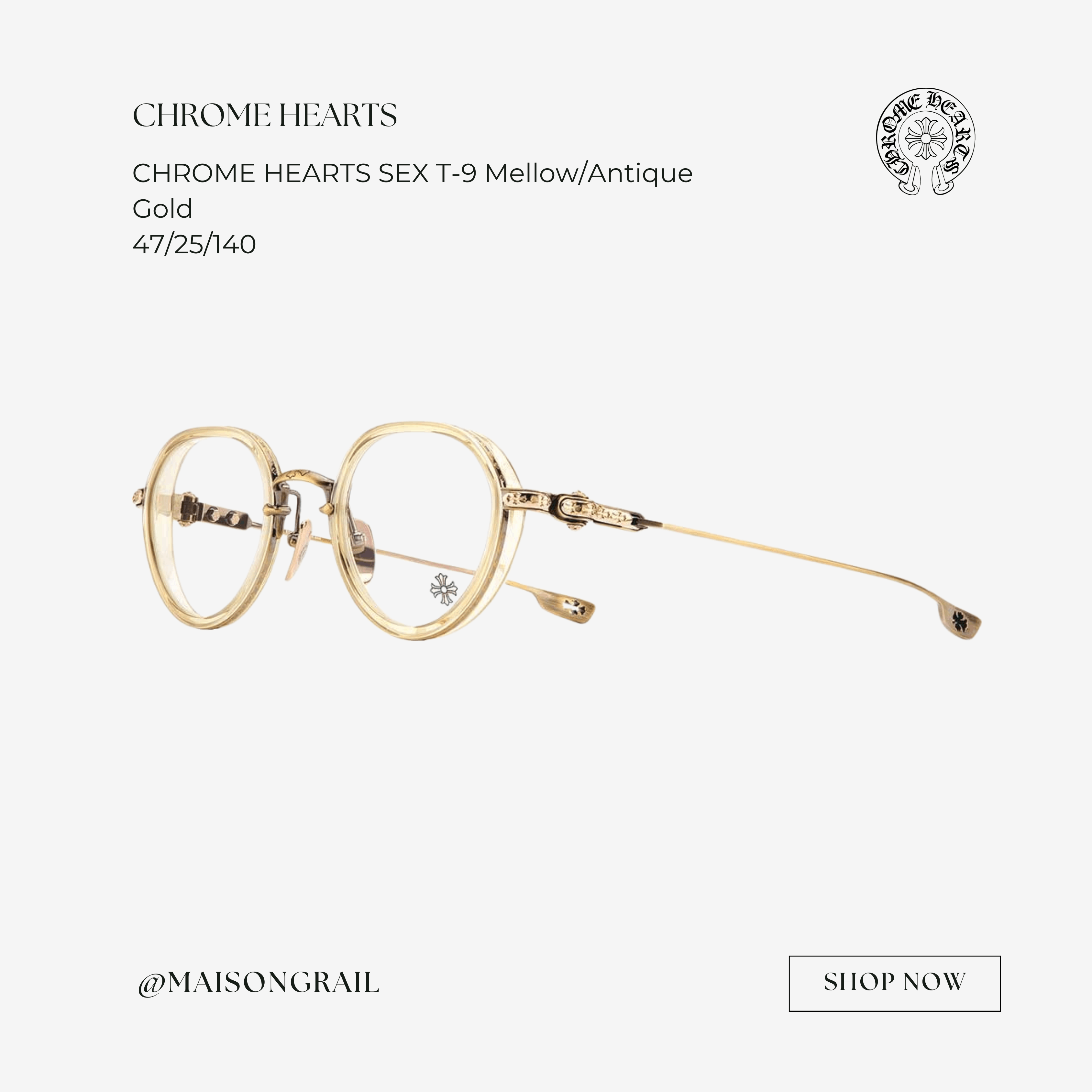 CHROME HEARTS SEX T-9 Mellow/Antique Gold