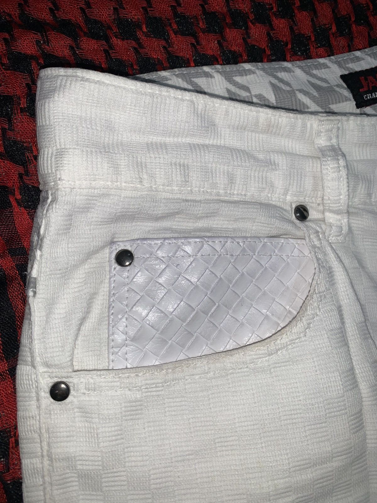 Japanese Brand Jack Serika Gothic Poem Woven Pocket Leather Size US 31 - 9 Thumbnail