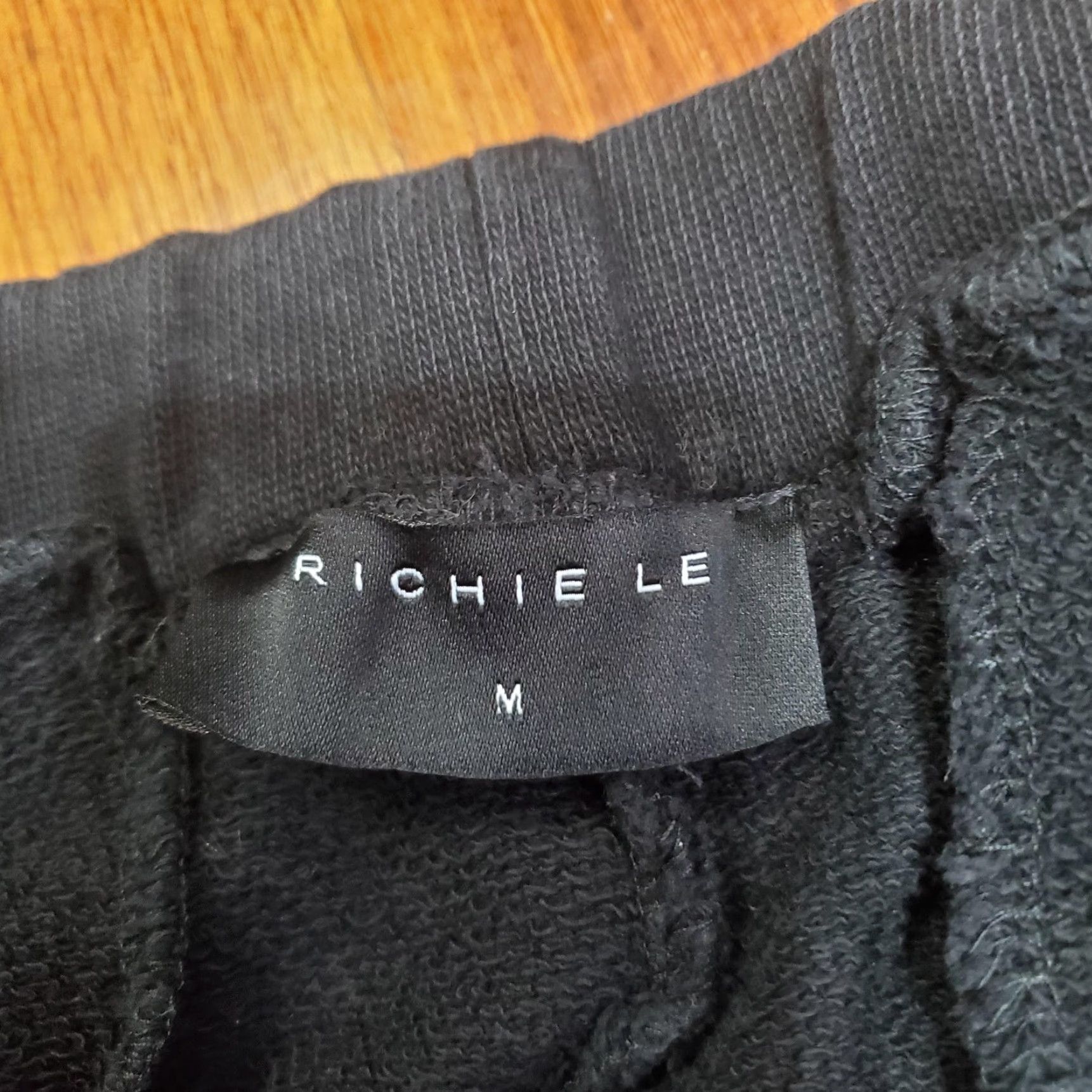 Vintage Richie Le Mens Medium Black Joggers Tapered Elastic Waist Pockets Knit Sweatpants Casual Size US 31 - 4 Thumbnail