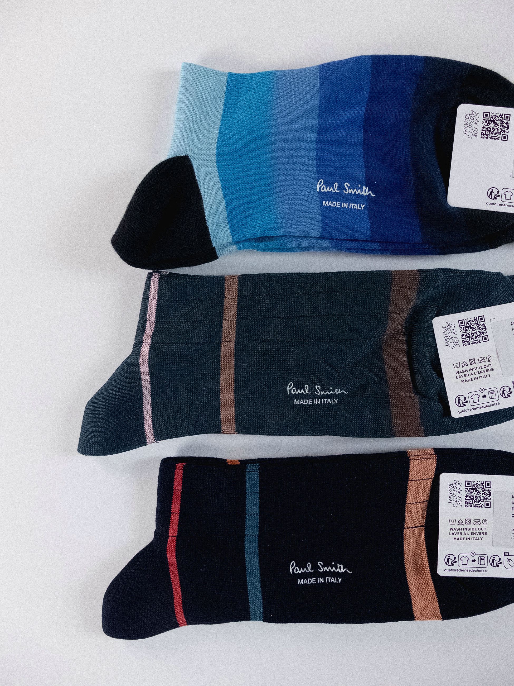 Paul Smith 3 pairs of Paul Smith colorful striped cotton blend socks q Size ONE SIZE - 3 Thumbnail