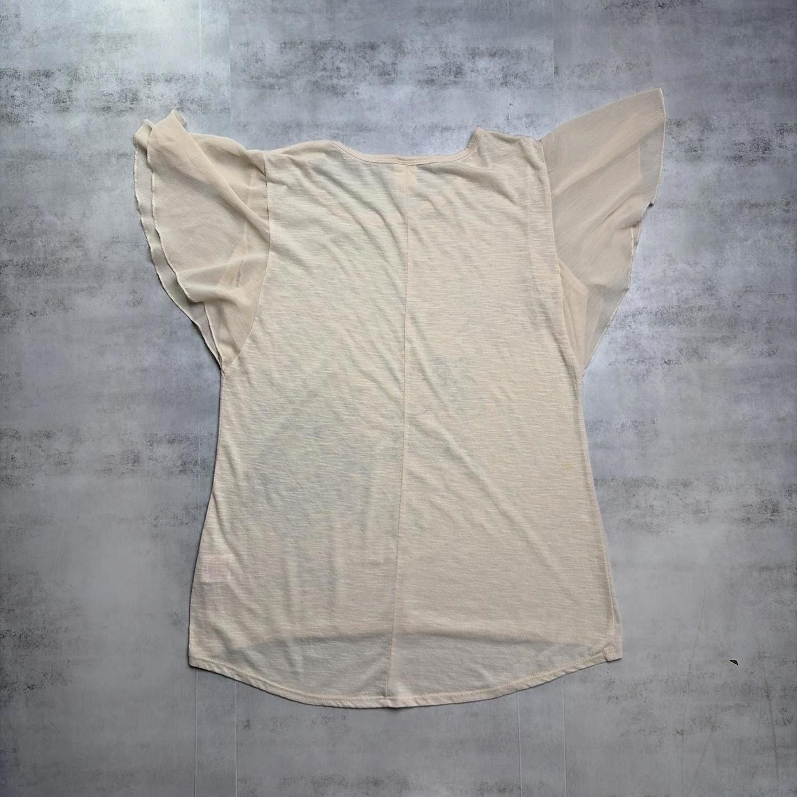 Faded Glory Y2K Beige Faded Glory Grunge Gothic Cross Women’s Top Size L / US 10 / IT 46 - 6 Thumbnail