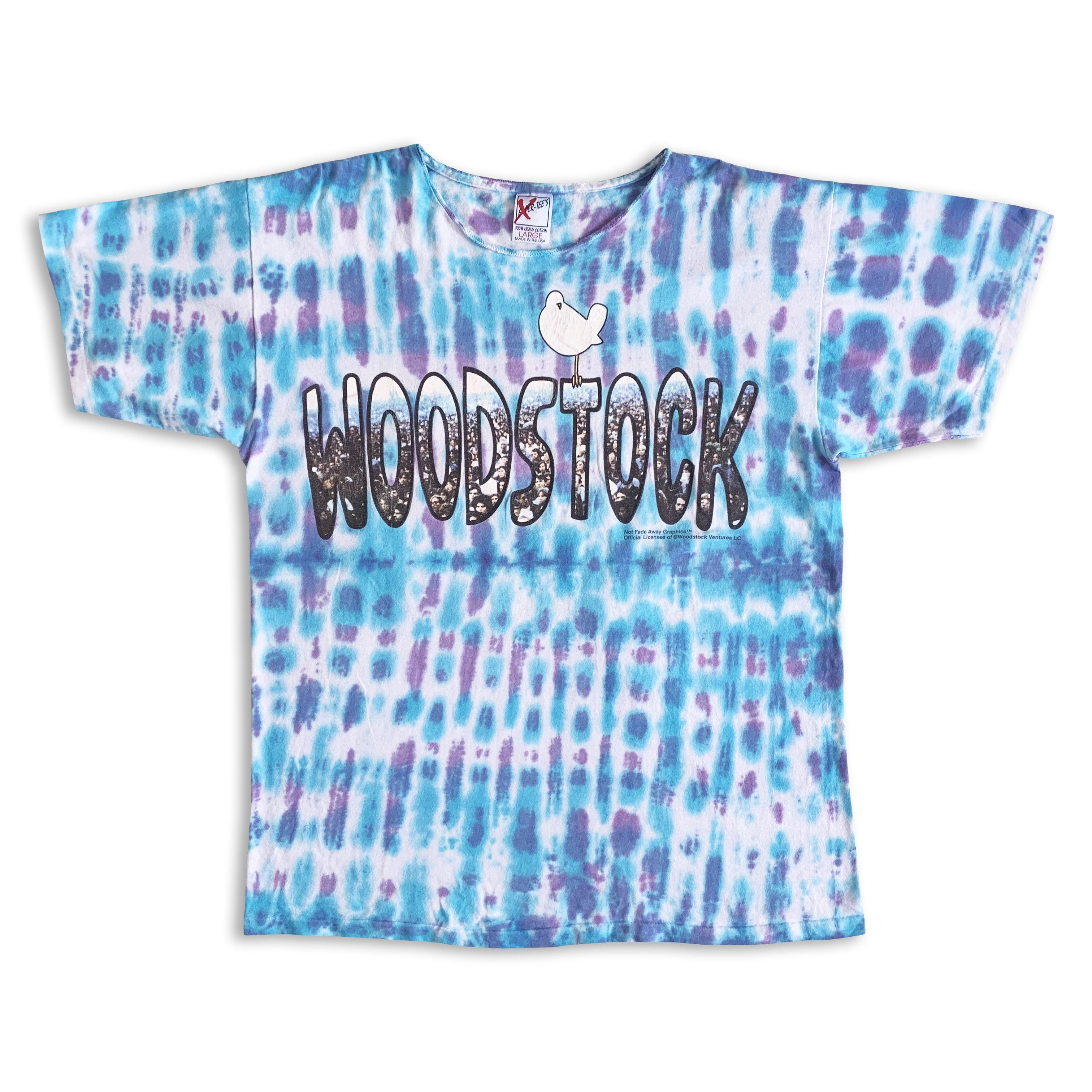 Vintage Vintage 90s WOODSTOCK T shirt Tie Dye Single Stitch Tee Size US L / EU 52-54 / 3 - 2 Thumbnail