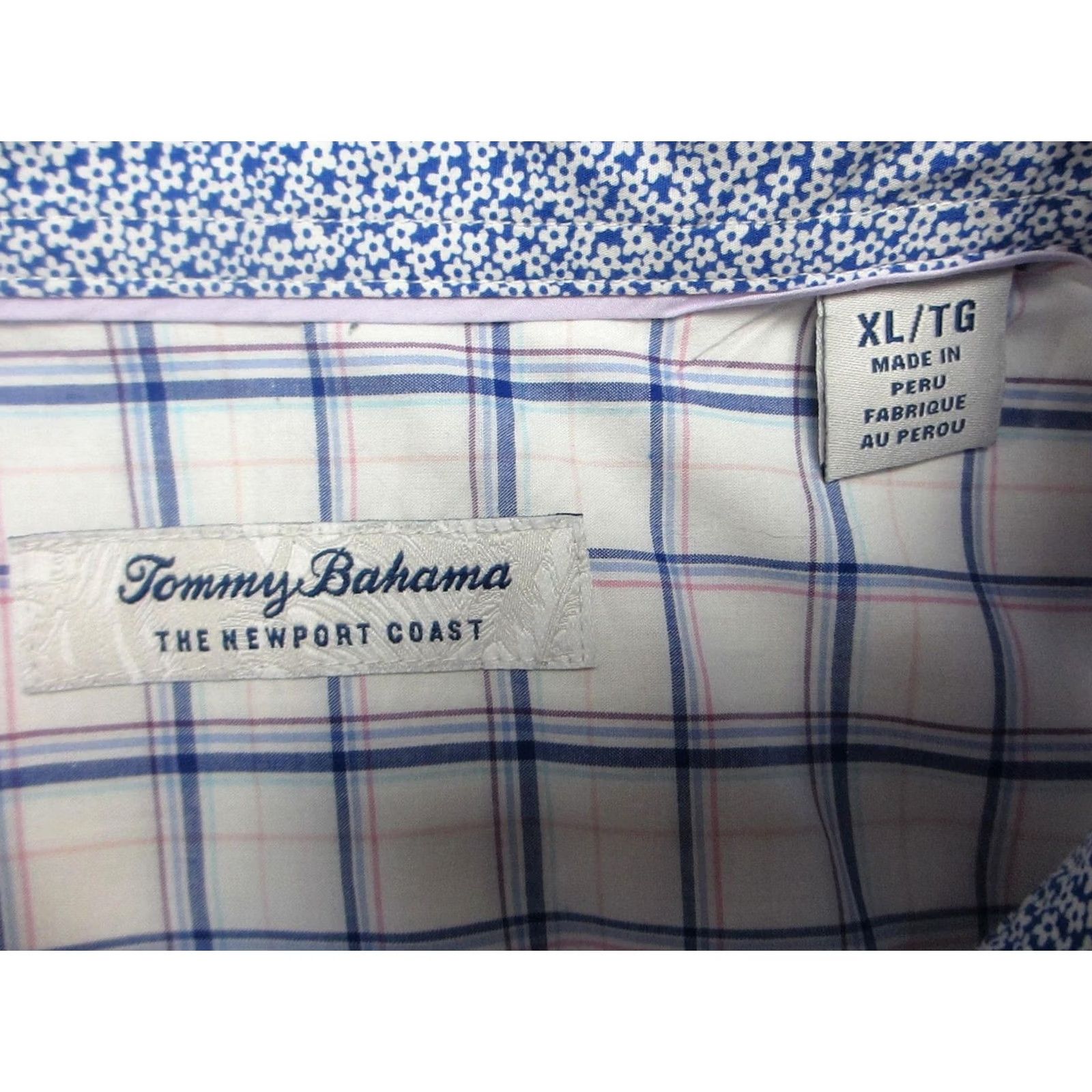 Tommy Bahama Tommy Bahama Shirt Mens XL Blue White Check Button Up Long Sleeve Pima Cotton Size US XL / EU 56 / 4 - 4 Thumbnail