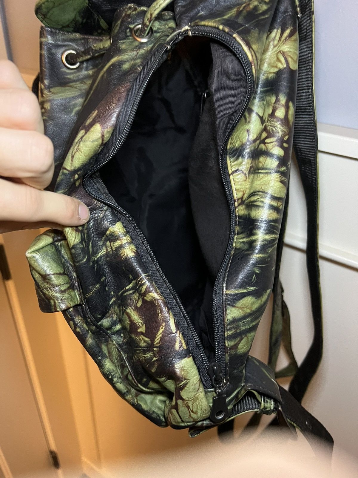 Jean Paul Gaultier Vintage 90s Jean Paul Gaultier Leather Camoflage Backpack Size ONE SIZE - 21 Thumbnail