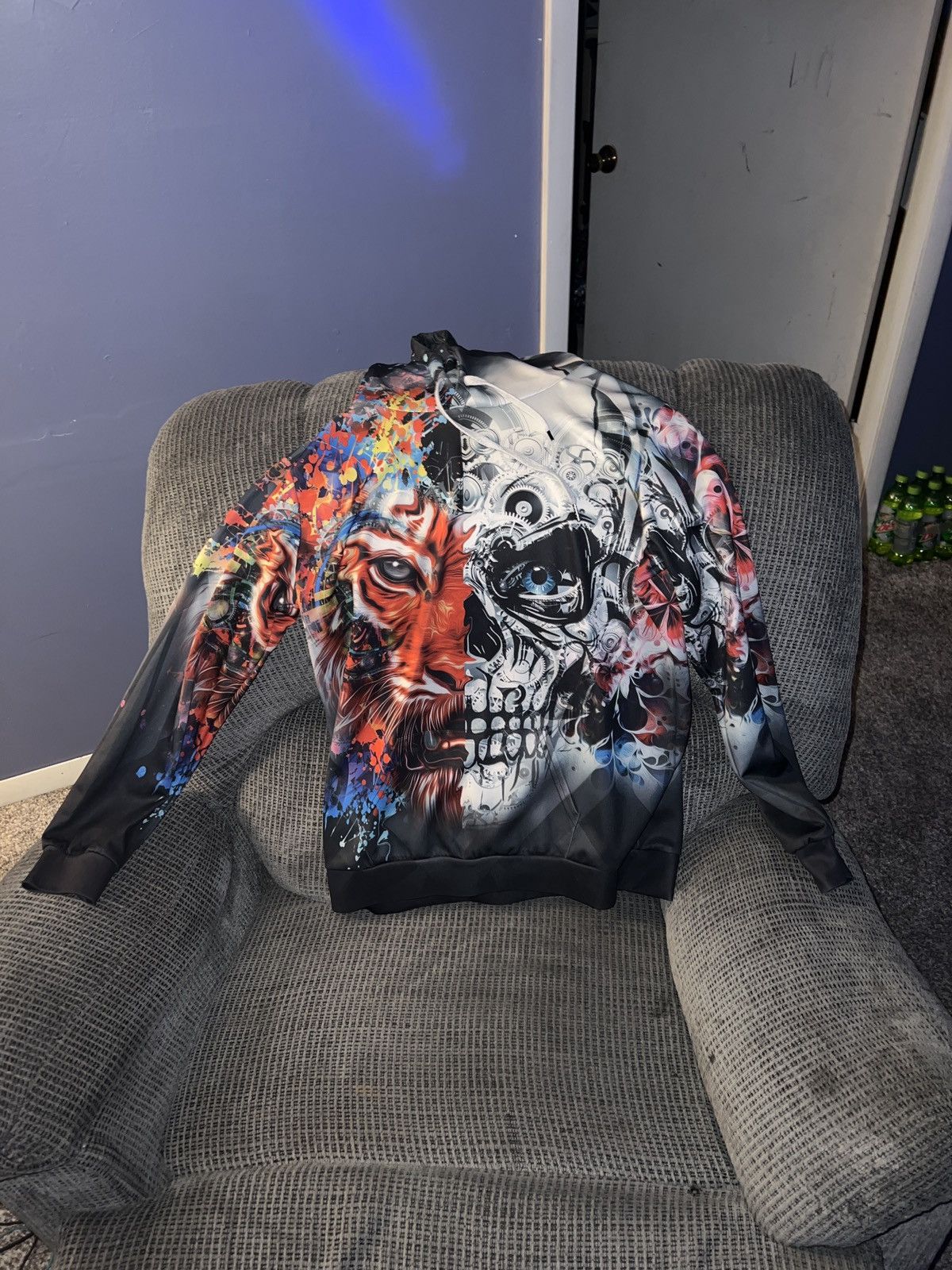 Hypebeast Creative Animals Colorful Tiger Skull All-Over Hoodie Size US L / EU 52-54 / 3 - 1 Thumbnail