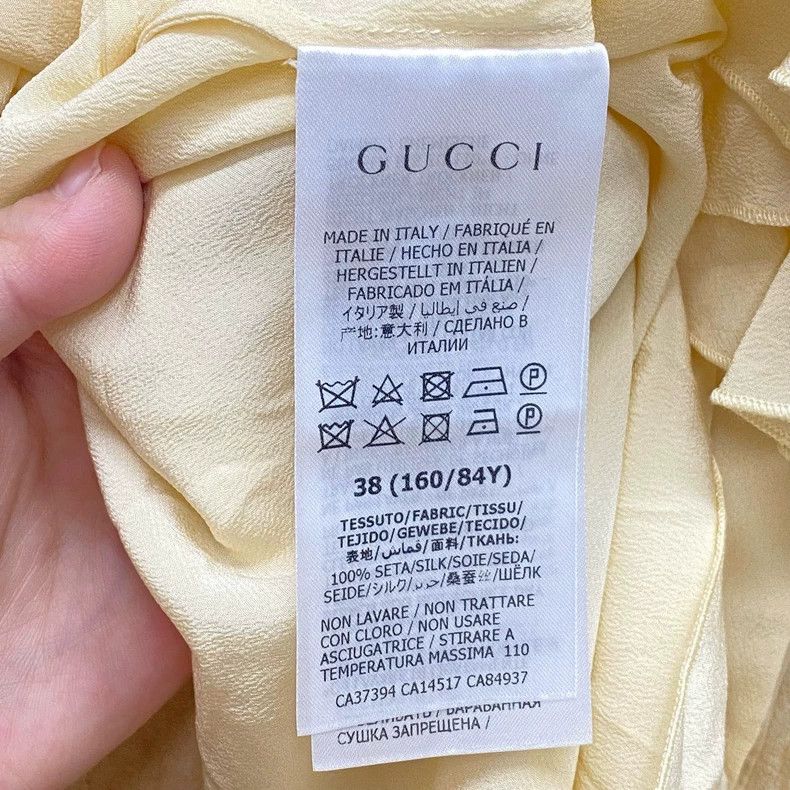 Gucci Gucci Popular double G gold buckle ruffle silk shirt 2505-N Size XS / US 0-2 / IT 36-38 - 4 Thumbnail