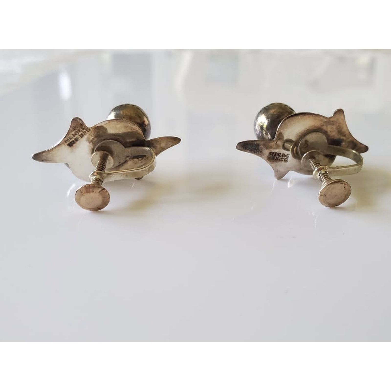 Other Vintage AM Mexico Sterling Silver Screw On Earrings Size ONE SIZE - 2 Thumbnail