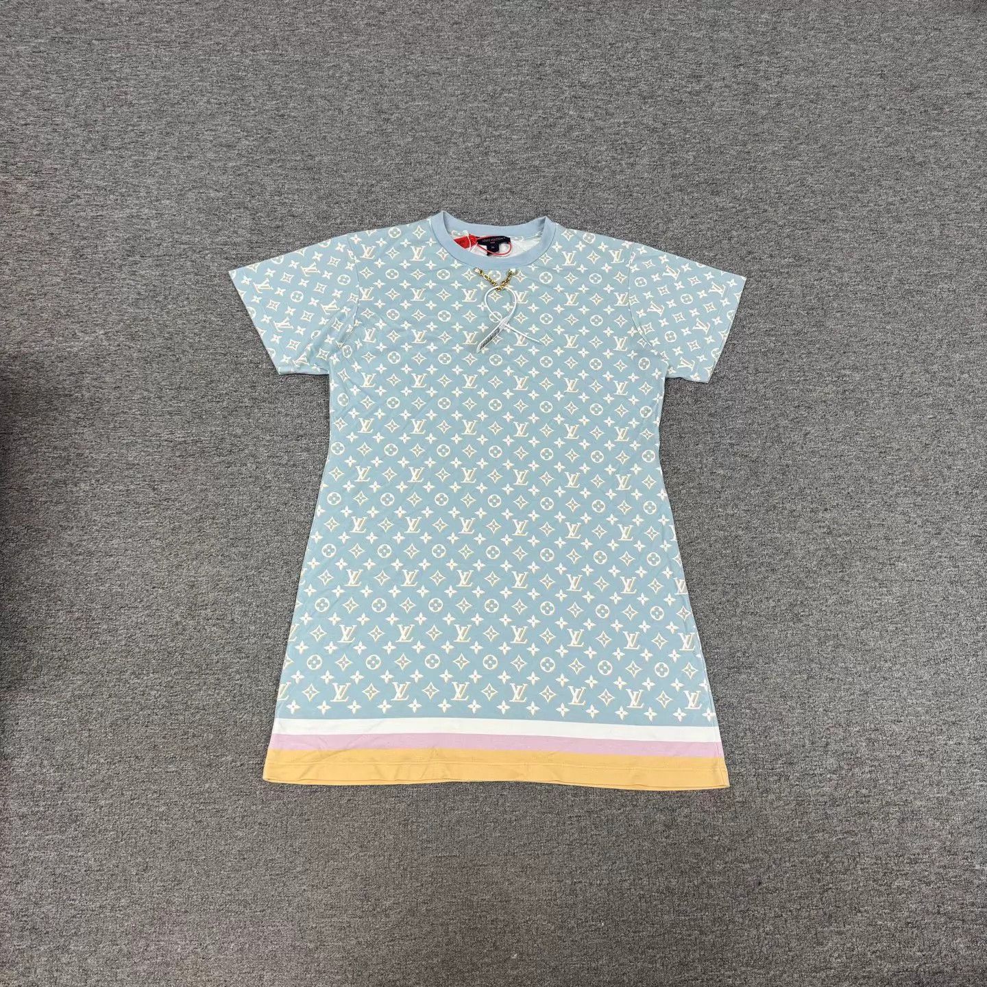 Louis Vuitton LV sky blue mono colorblock T-shirt dress 99new XL Size XL / US 12-14 / IT 48-50 - 1 Thumbnail