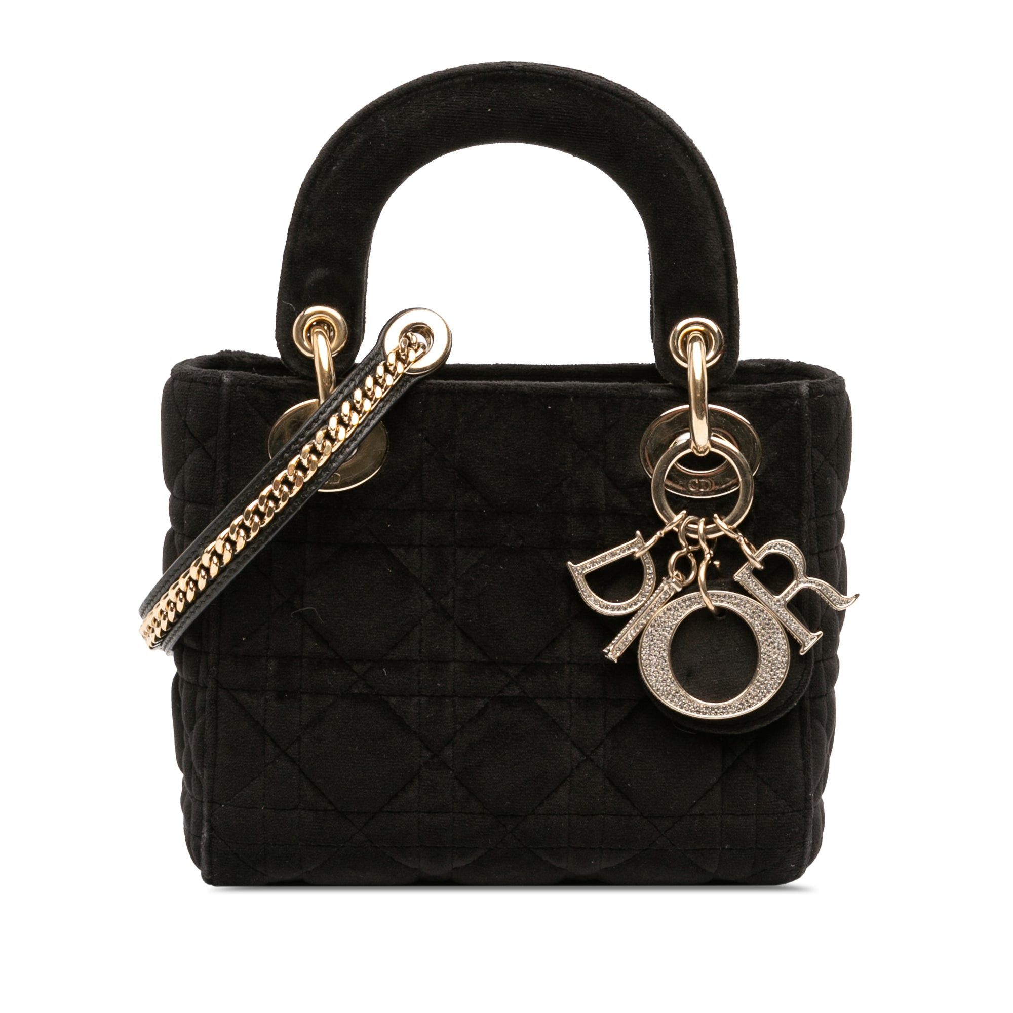 Dior Mini Velvet Cannage Lady Dior Size ONE SIZE - 1 Thumbnail