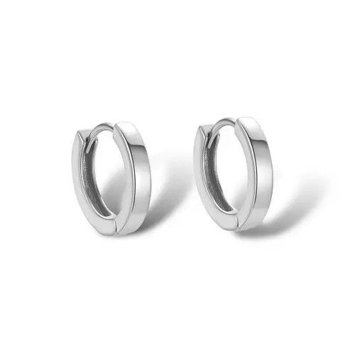 Other Small silver hoop earrings for men women unisex style Size ONE SIZE - 5 Thumbnail