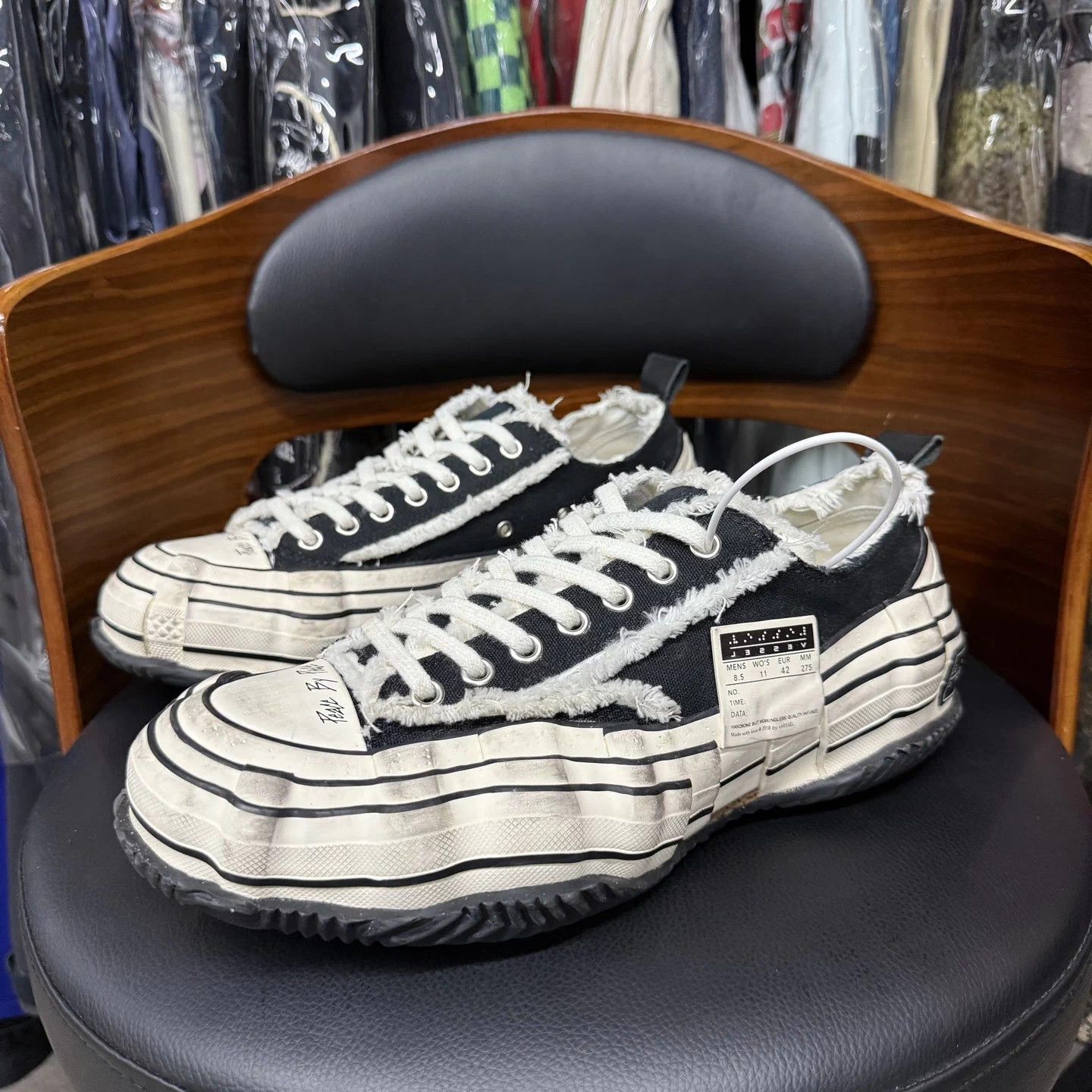 xVESSEL xVessel Distressed Black Tire 42 OG MINT Size US 9 / EU 42 - 1 Thumbnail