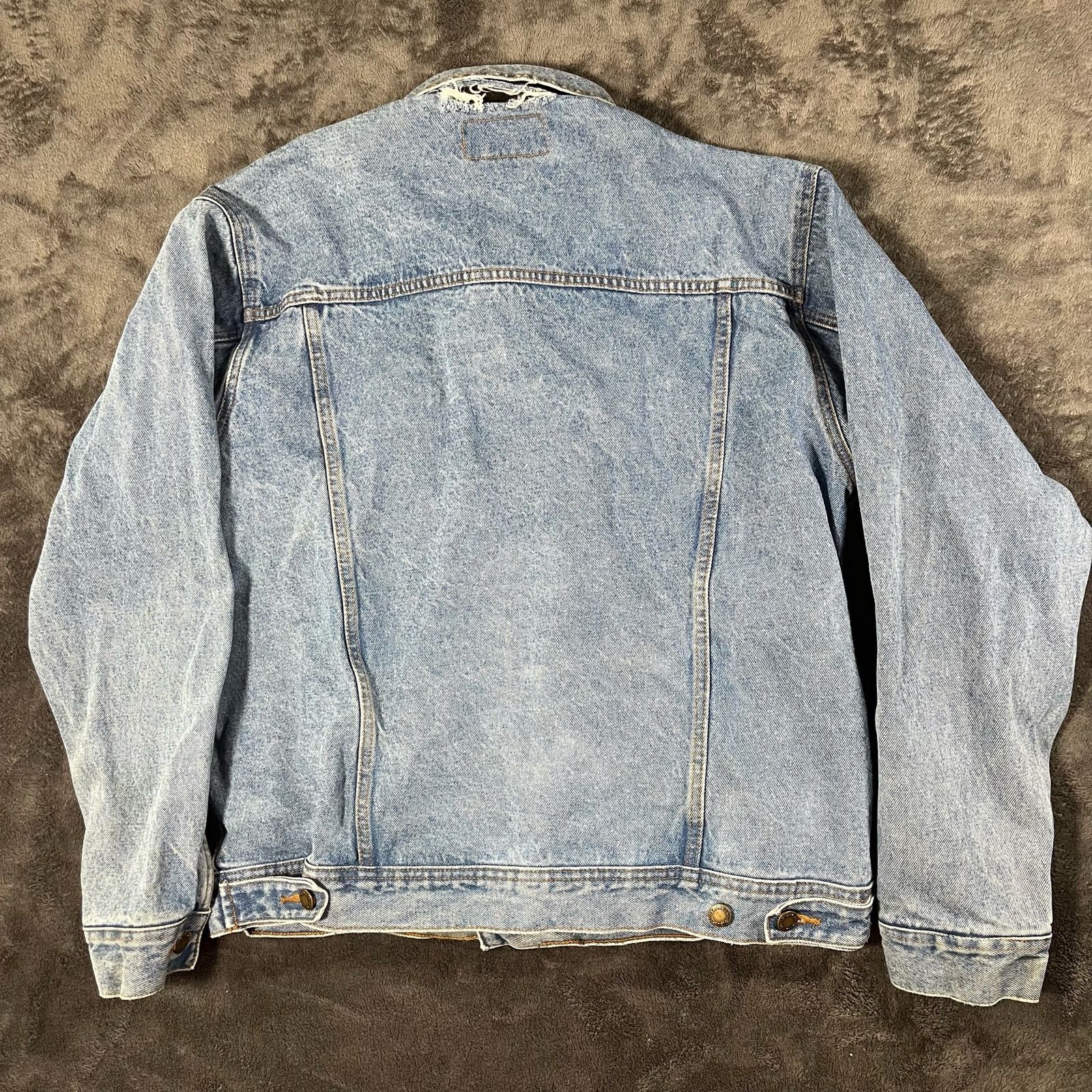 Wrangler Vintage Wrangler Rugged Wear Denim Thrashed Washed Jacket Size US L / EU 52-54 / 3 - 4 Thumbnail
