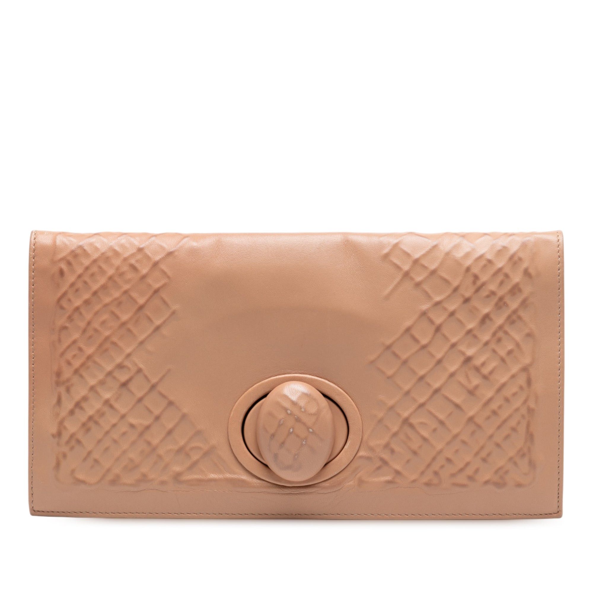 Bottega Veneta Nappa Embossed Intrecciato Turnlock Clutch Size ONE SIZE - 1 Thumbnail