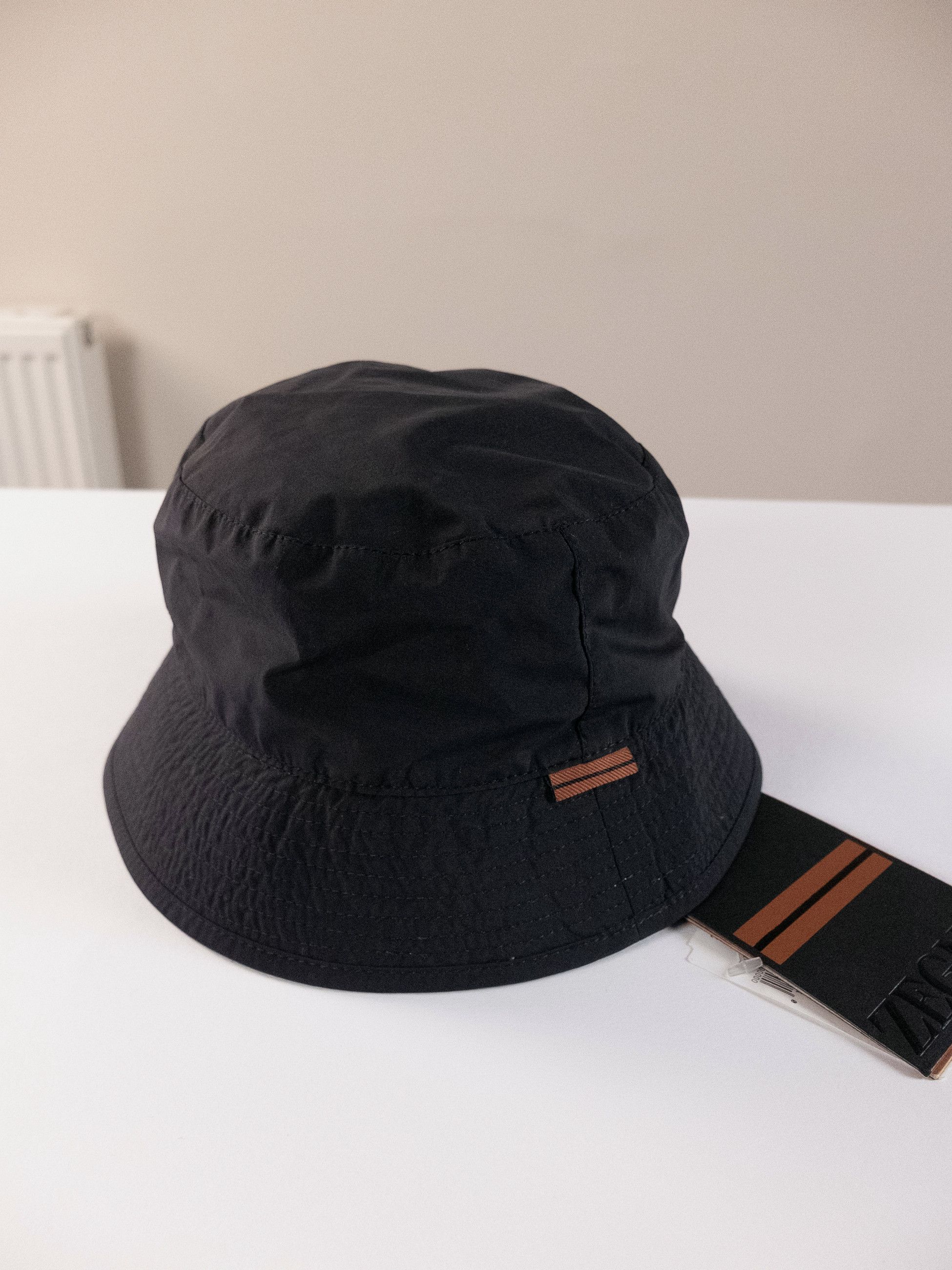 Ermenegildo Zegna ERMENEGILDO ZEGNA black logo embroidered nylon bucket hat Size ONE SIZE - 1 Thumbnail
