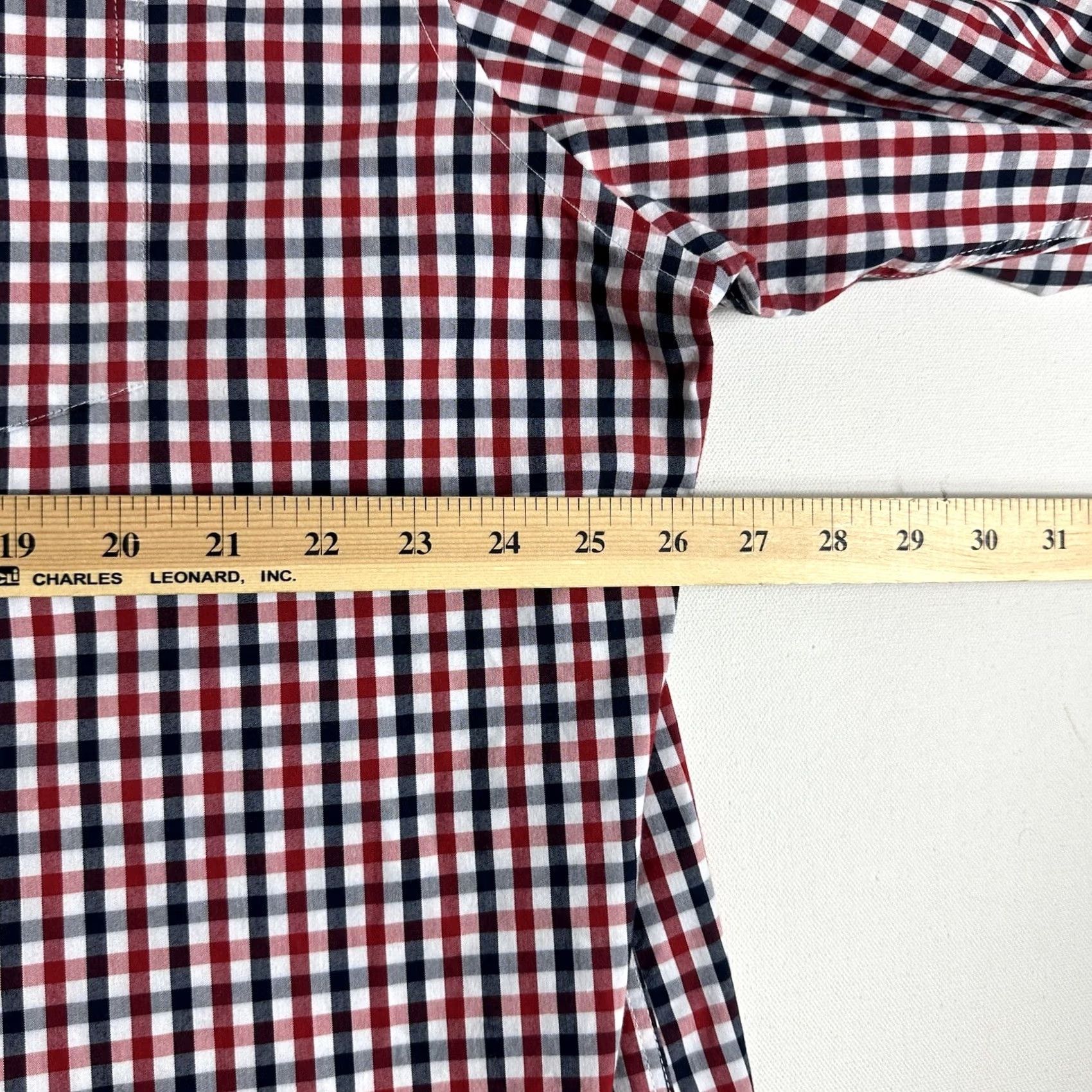 Vintage Mix & NY Button-Down Gingham Plaid Long Sleeve Shirt Mens 2XL Red Casual Stretch Size US XXL / EU 58 / 5 - 7 Thumbnail