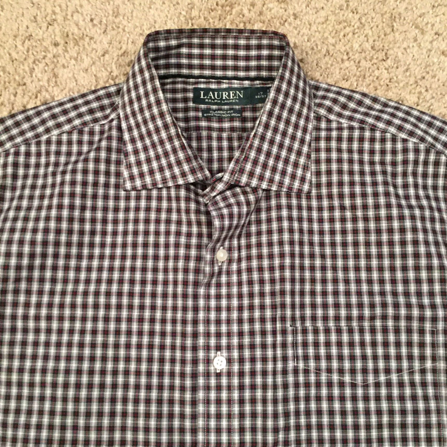 Ralph Lauren Lauren Ralph Lauren Shirt Mens 17 Green Red Plaid Long Sleeve Button Up Size US XL / EU 56 / 4 - 3 Thumbnail
