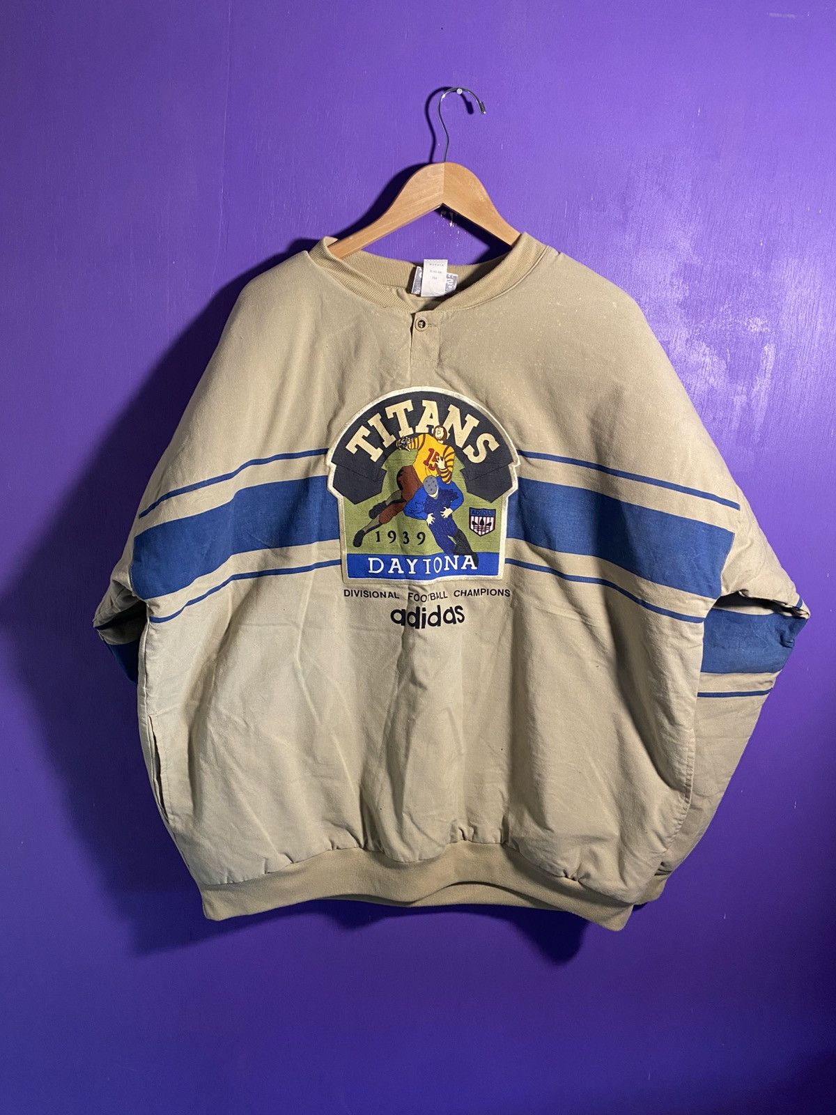 Adidas Vintage 80s Adidas Daytona titans football sweatshirt Size US XL / EU 56 / 4 - 1 Thumbnail