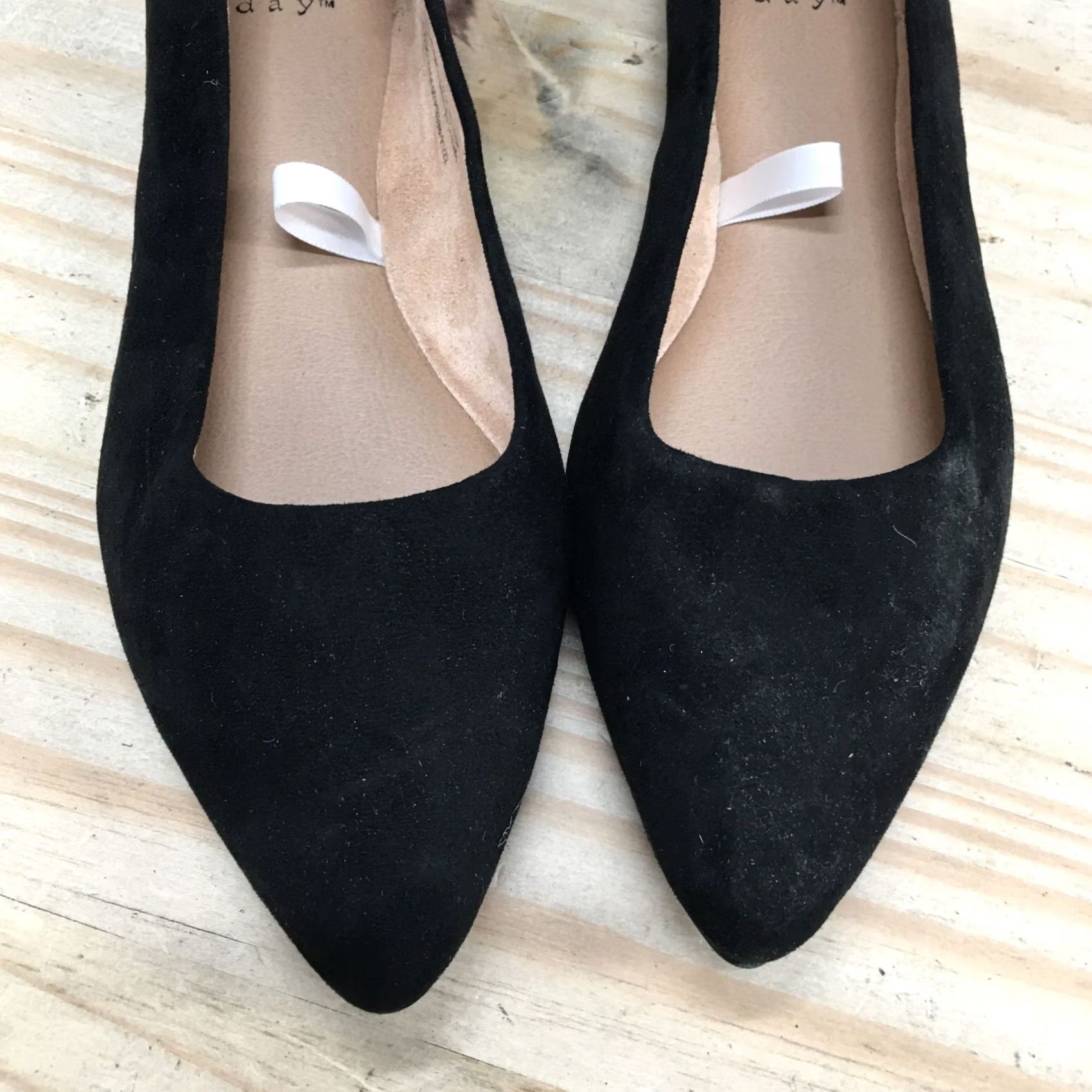 Vintage A New Day Ballet Flats Womens 6 Black Slip On Pointed Toe Suede Casual Flat Shoes Size US 6 / IT 36 - 4 Thumbnail