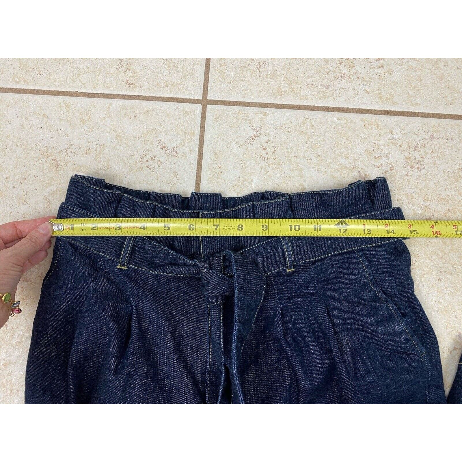 Alice + Olivia Alice + Olivia Denim Jeans Paper Bag Size 6 Tie Belt Wide Size 28" / US 6 / IT 42 - 9 Thumbnail