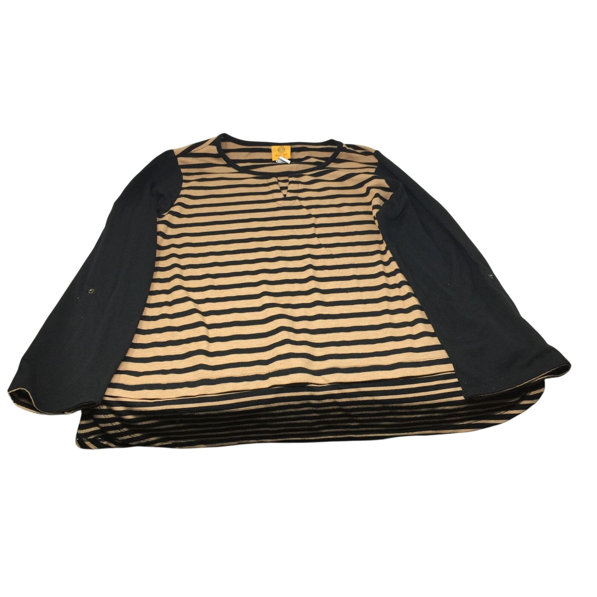 Other Ruby Rd Womens Black and Brown Long Sleeved Striped Shirt Si Size XL / US 12-14 / IT 48-50 - 1 Thumbnail