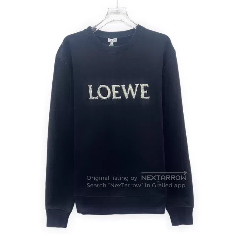 Loewe Loewe Black logo letter embroidered cotton round neck long Size XS / US 0-2 / IT 36-38 - 1 Thumbnail