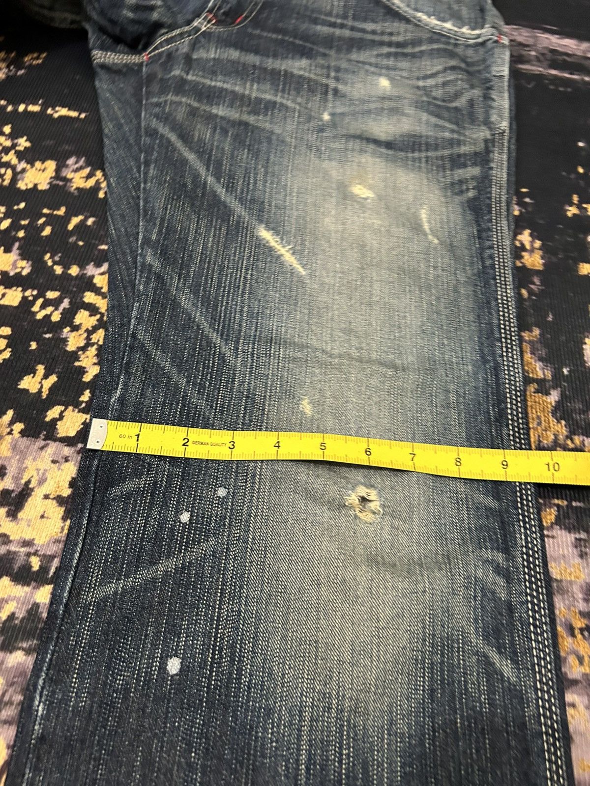 Edwin Vintage Wash Edwin 503 Blue Trip Distressed Carpenter Jeans Size US 34 / EU 50 - 21 Thumbnail