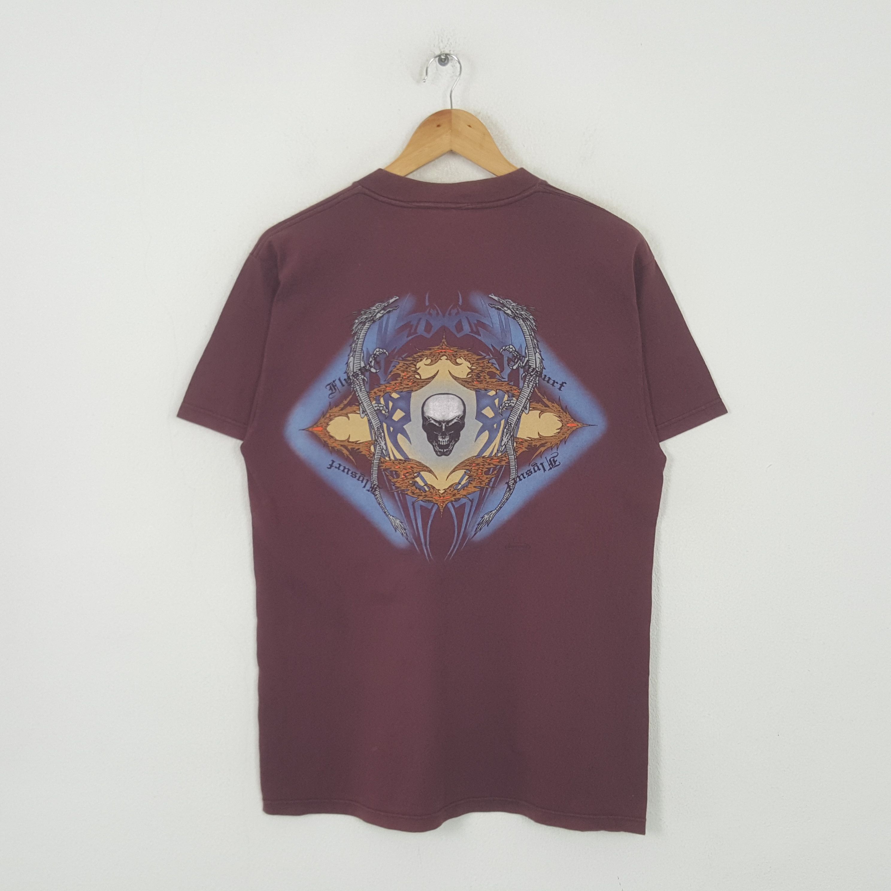 Vintage Fly Surf Skull American Skate Tshirt RR7