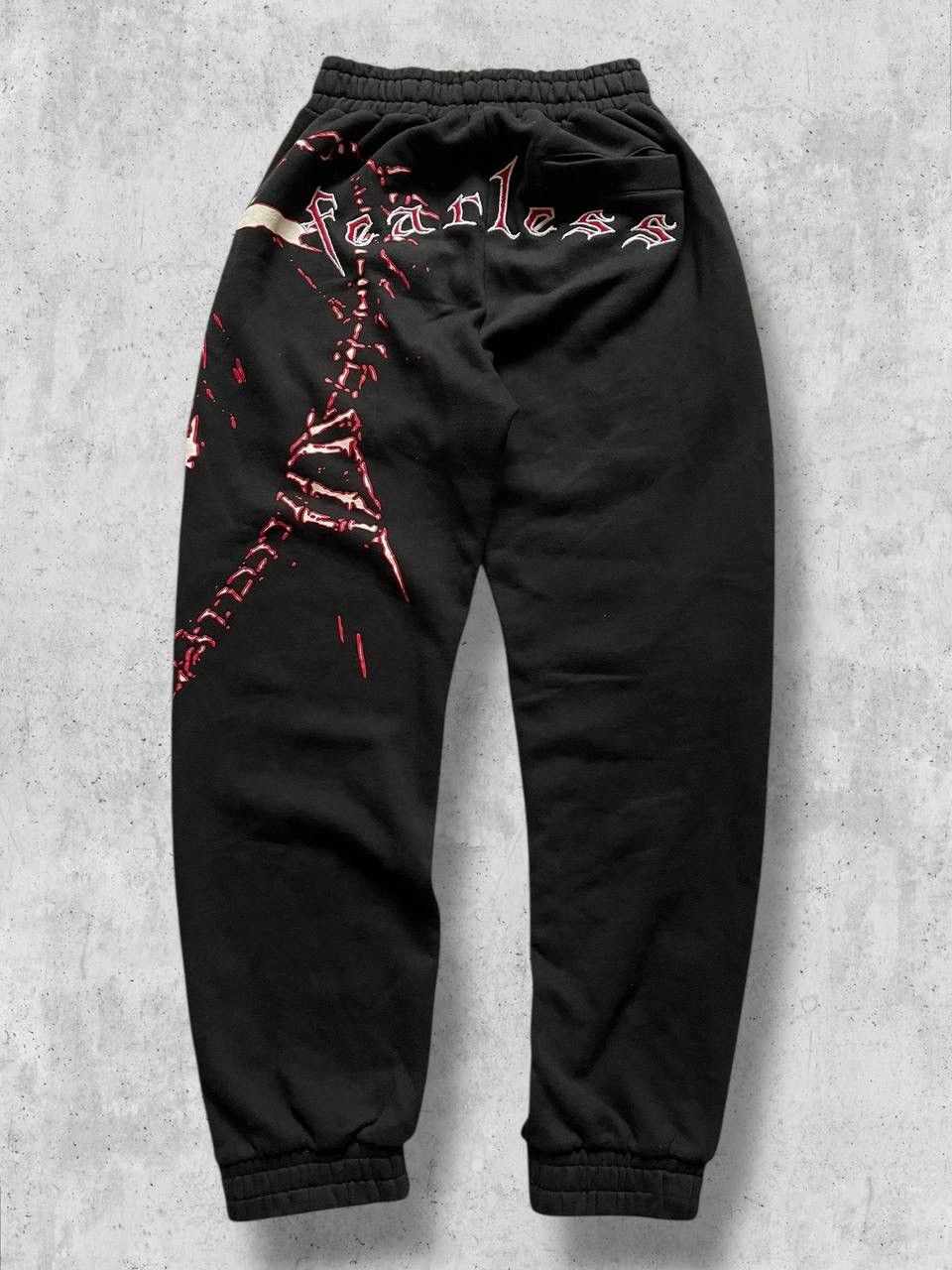 Vintage Fearless SKULL vintage sweatpants track heavy cott baggy y2k Size US 34 / EU 50 - 2 Thumbnail