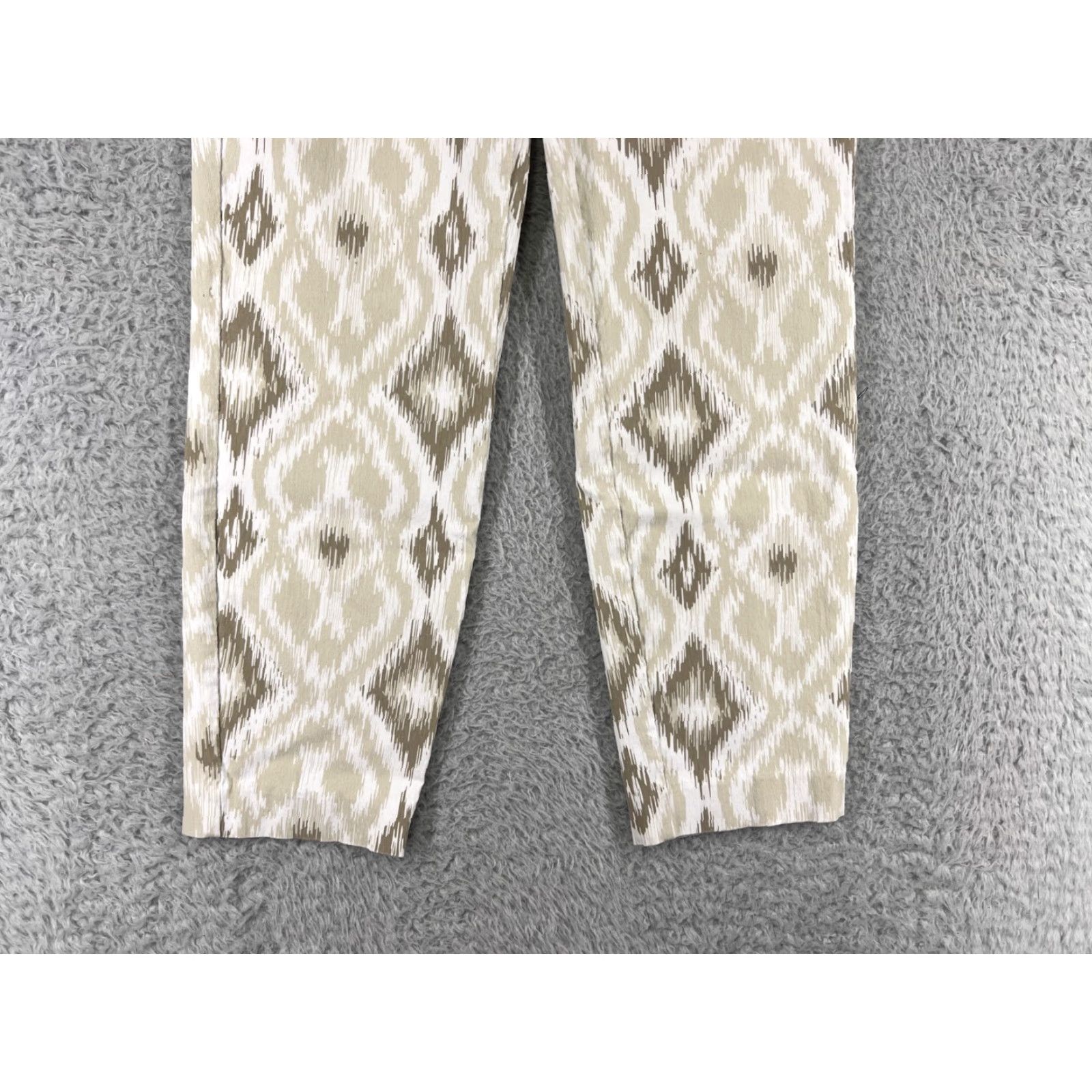 Vintage Philosophy Pants Women's Small Beige Diamond Pattern Rayon Blend Stretch Pull On Shirt? Size 28" / US 6 / IT 42 - 5 Thumbnail
