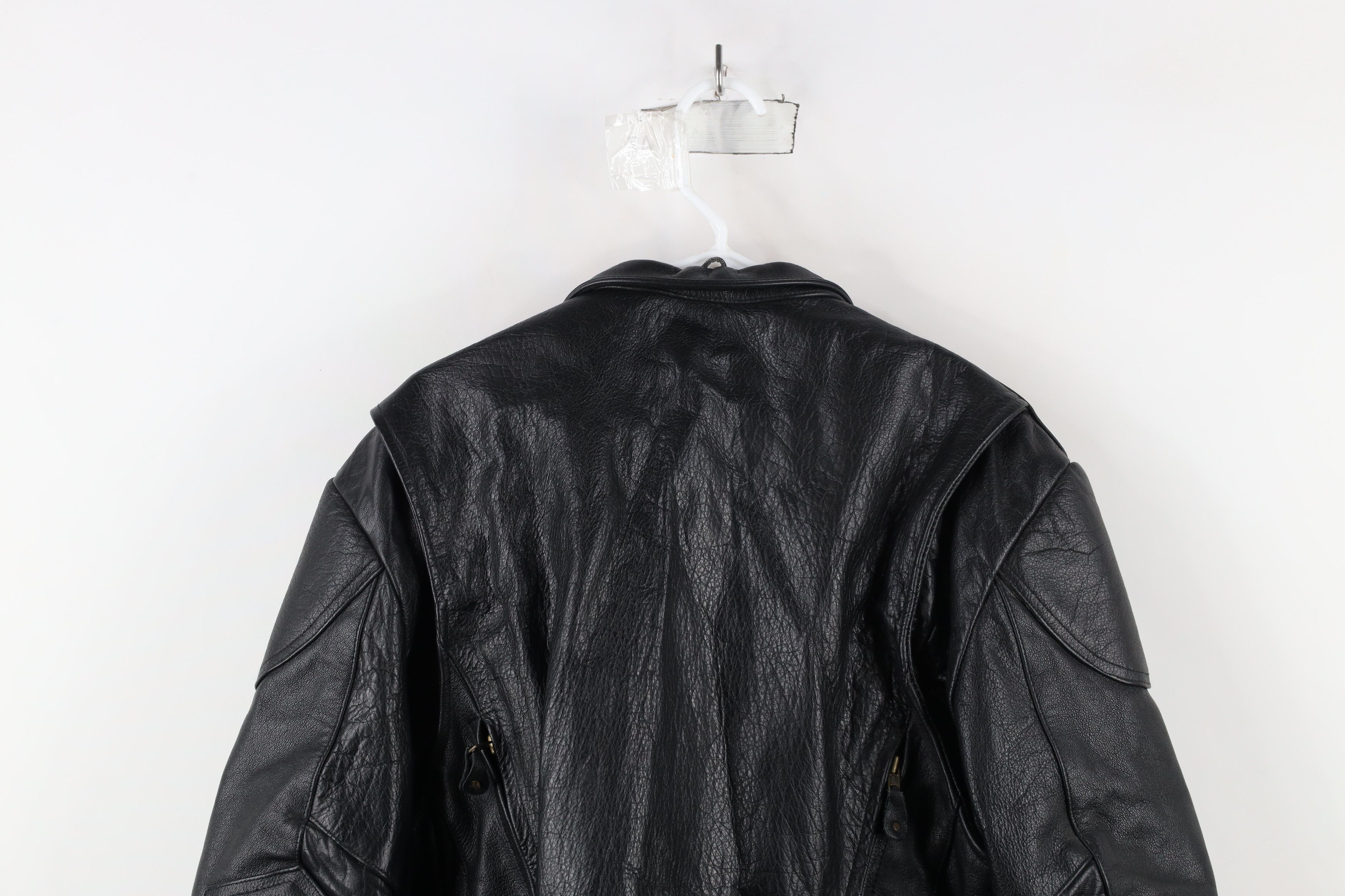 Vintage Vintage 90s Streetwear Padded Leather Motorcycle Jacket Size US M / EU 48-50 / 2 - 15 Thumbnail