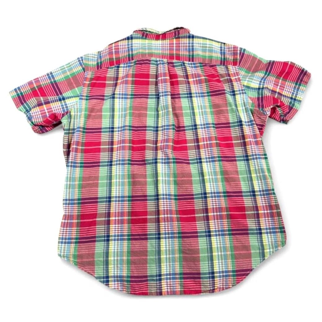 Ralph Lauren VINTAGE Ralph Lauren Shirt Adult 2XL Plaid Madras Pink Green Blue 90s Button-Up Short Sleeve Casual Mens Size US XXL / EU 58 / 5 - 3 Thumbnail
