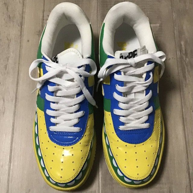 Bape × Kaws × Nigo KAWS CHOMPERS BAPE STA Patent Leather Sneakers APE NIGO Size US 9.5 / EU 42-43 - 4 Thumbnail