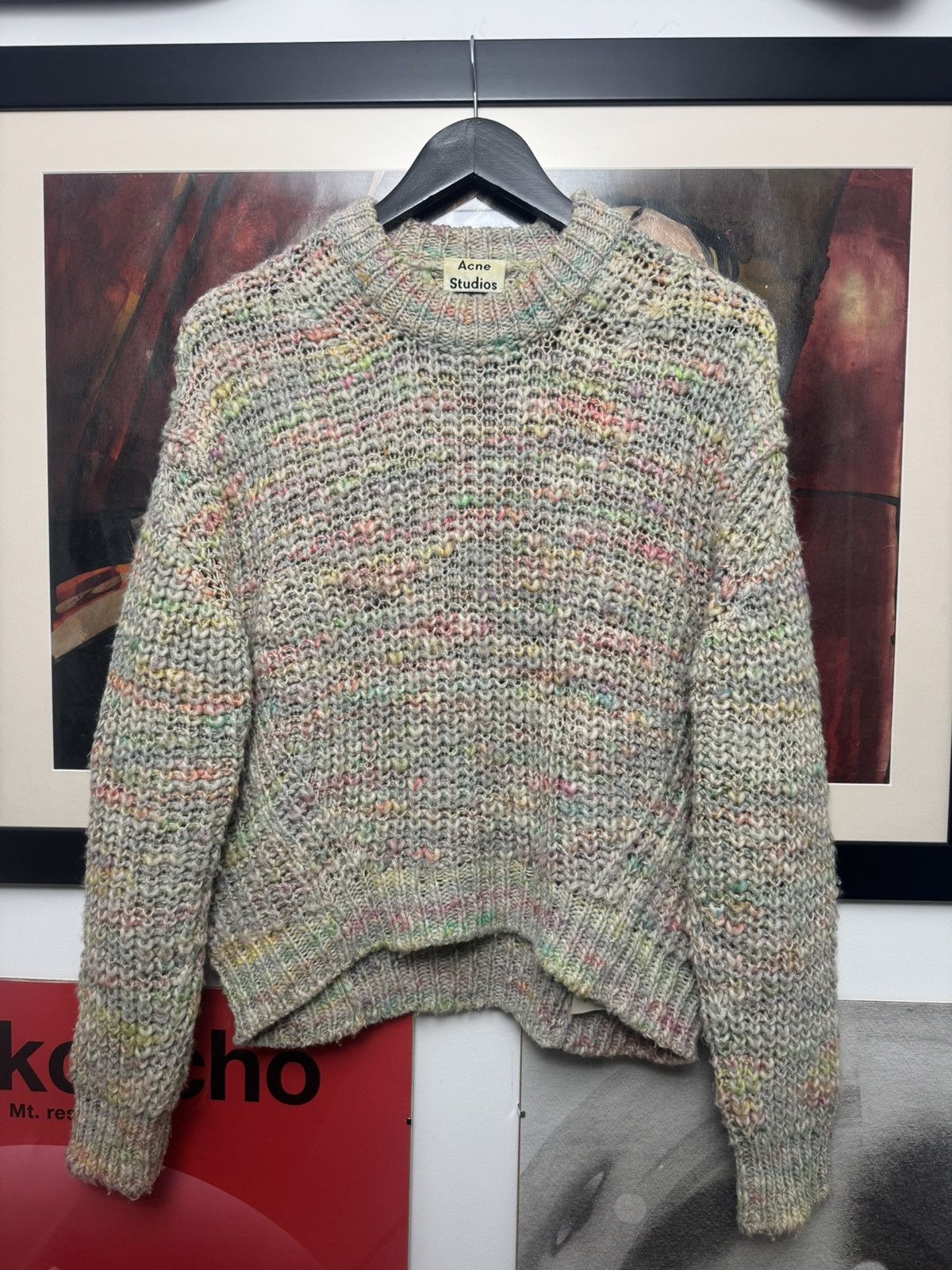 Acne Studios Zora Multicolour Knit Sweater Boxy Oversize