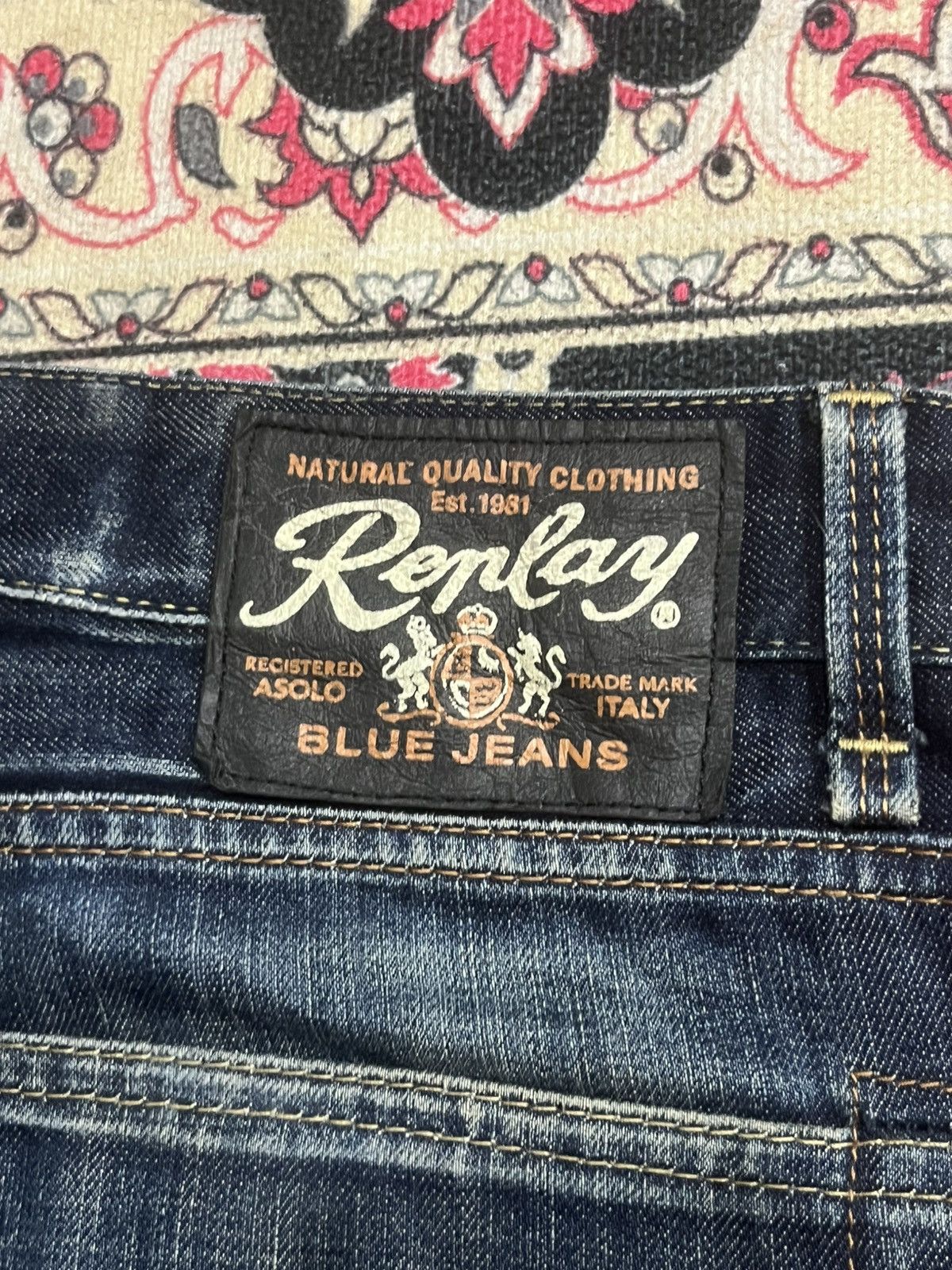 Replay Vintage Replay Dark Blue Faded Washed Buttonfly Flare Jeans Size US 32 / EU 48 - 12 Thumbnail
