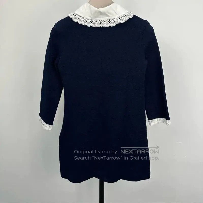 Miu Miu Miu Miu Navy Cotton Dress with Lace Details . Size S / US 4 / IT 40 - 2 Thumbnail