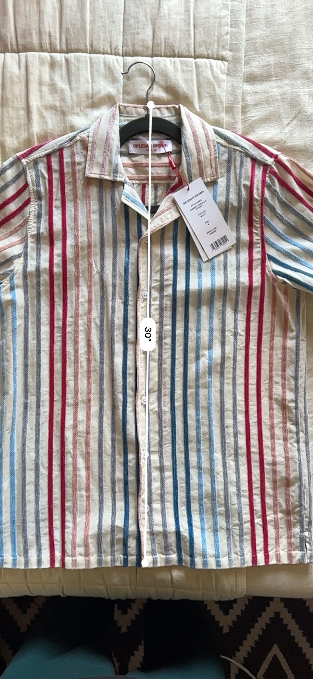 Orlebar Brown Orlebar Brown button up stripe-print short sleeved shirt Size US M / EU 48-50 / 2 - 4 Thumbnail