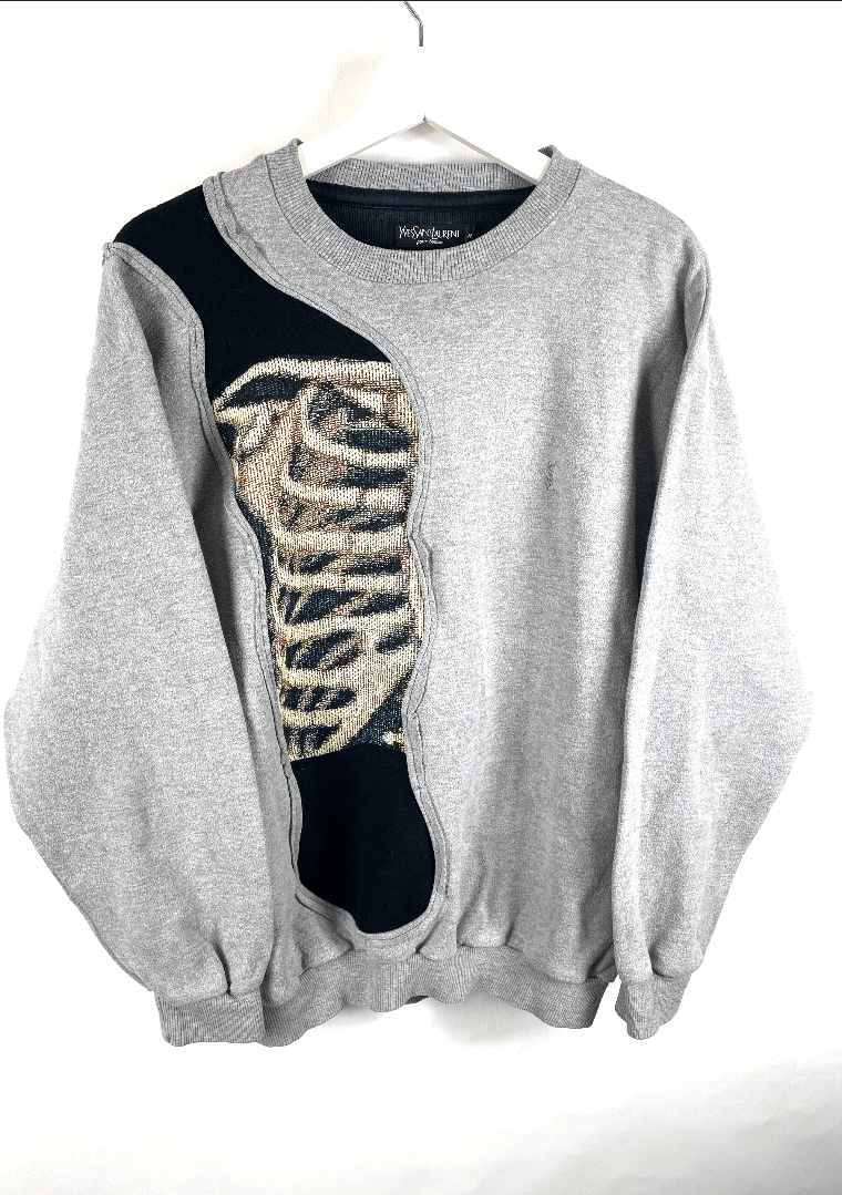 Vintage Ysl Yves Saint Laurent skeleton custom sweatshirt