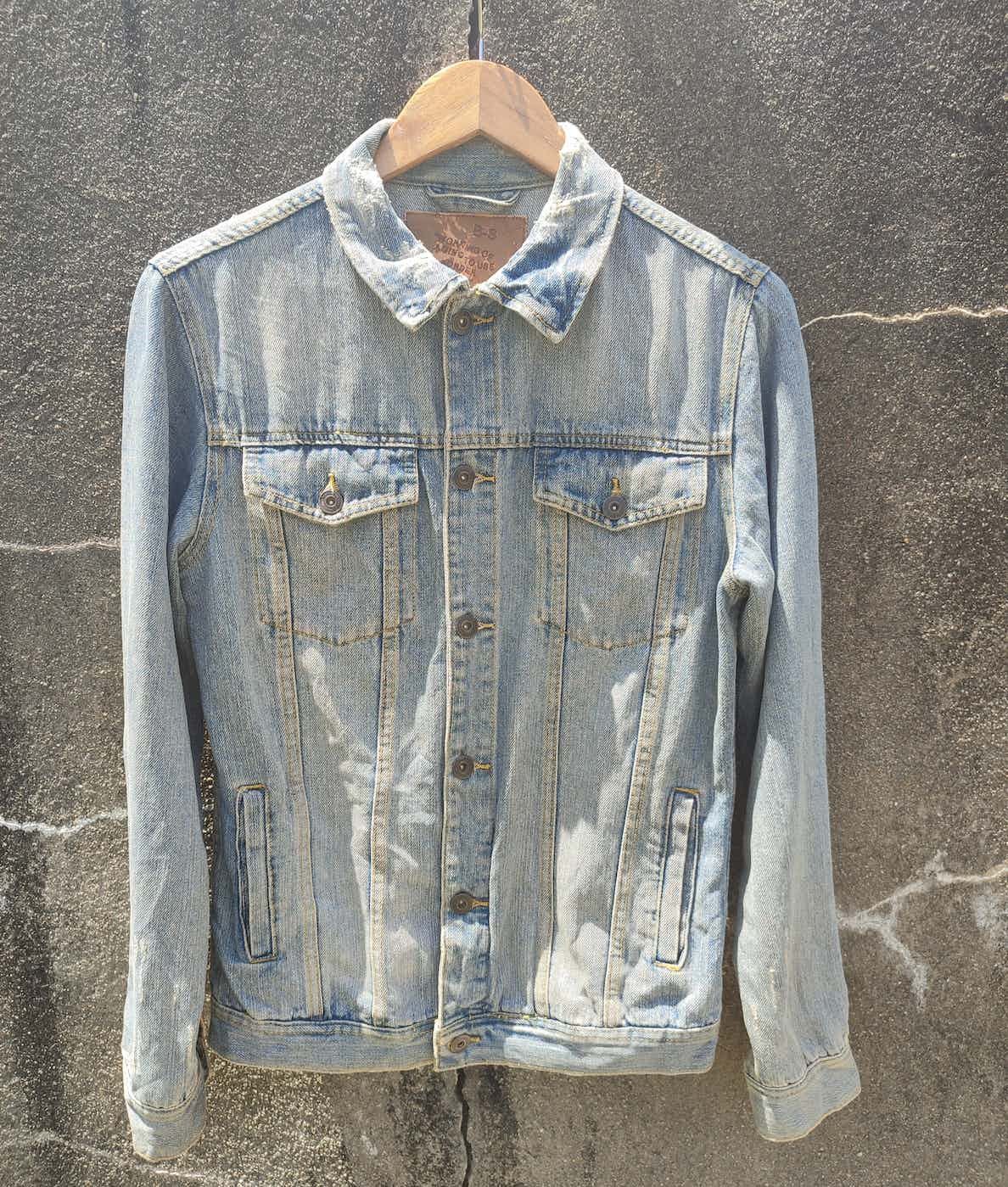 image of Stealvintage Distressed Denim Jacket, Men's (Size Small)