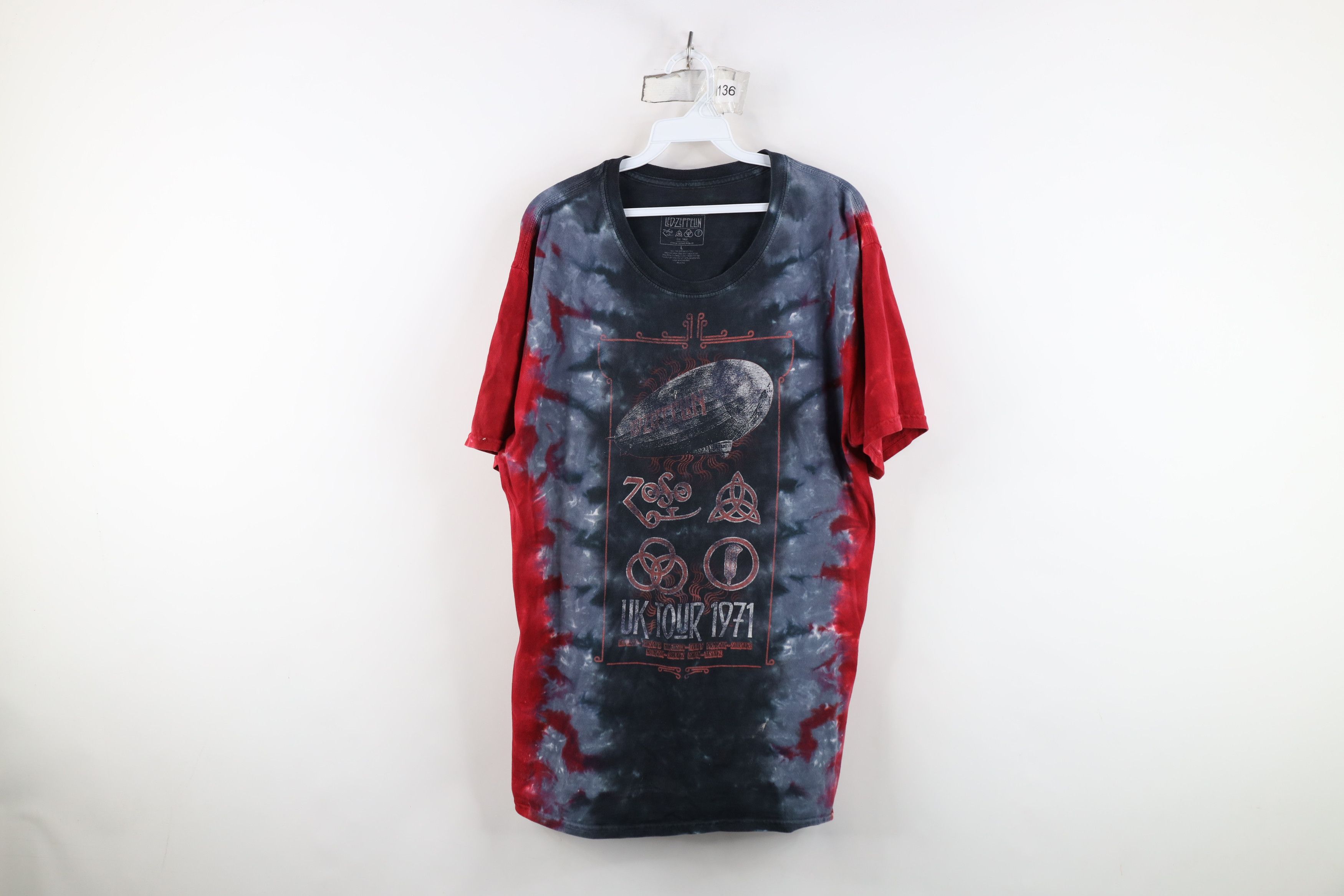 Vintage Vintage Y2K Acid Wash UK Tour 1971 Led Zeppelin Band T-Shirt Size US L / EU 52-54 / 3 - 1 Thumbnail